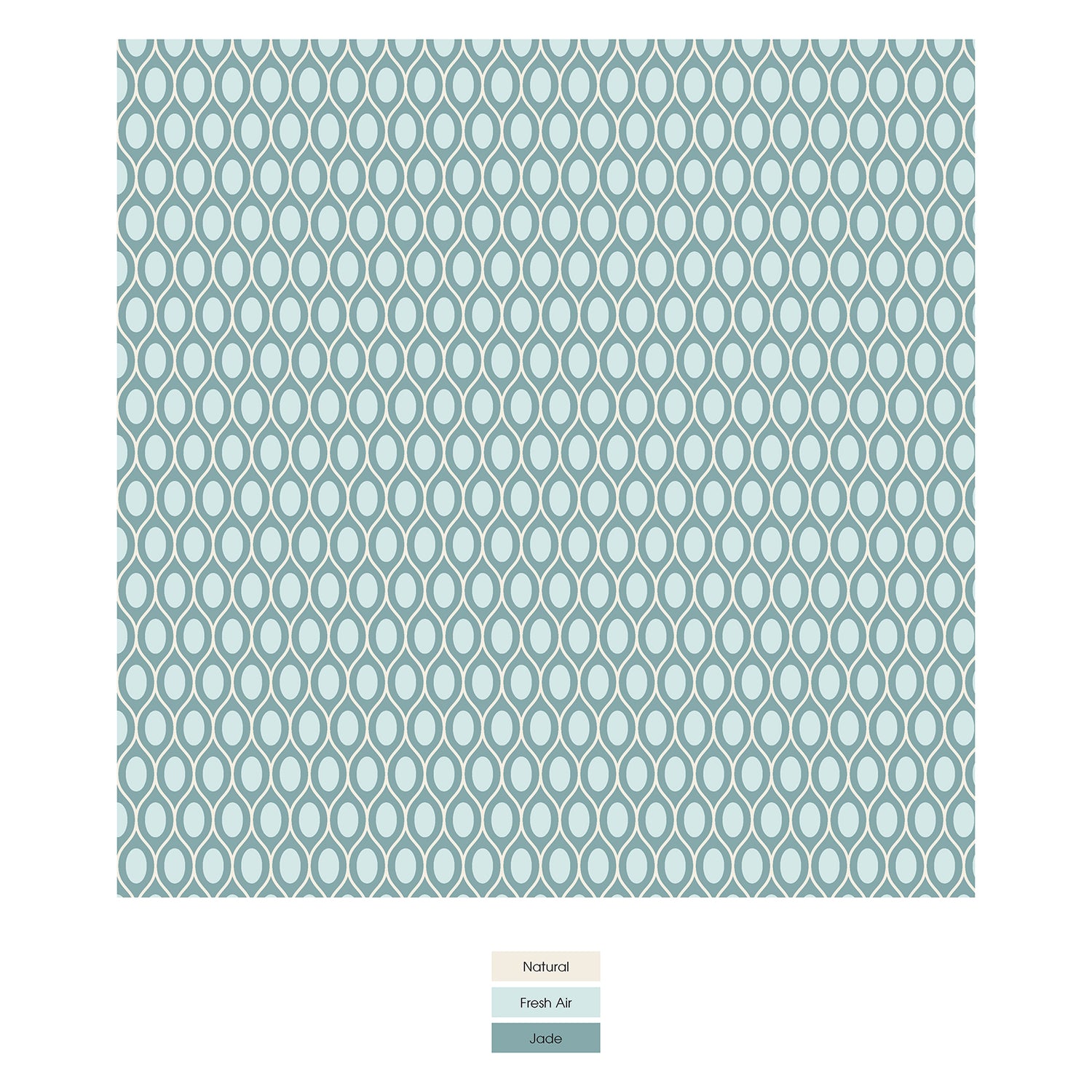 Print Knot Hat in Jade Wavy Lattice (330715)