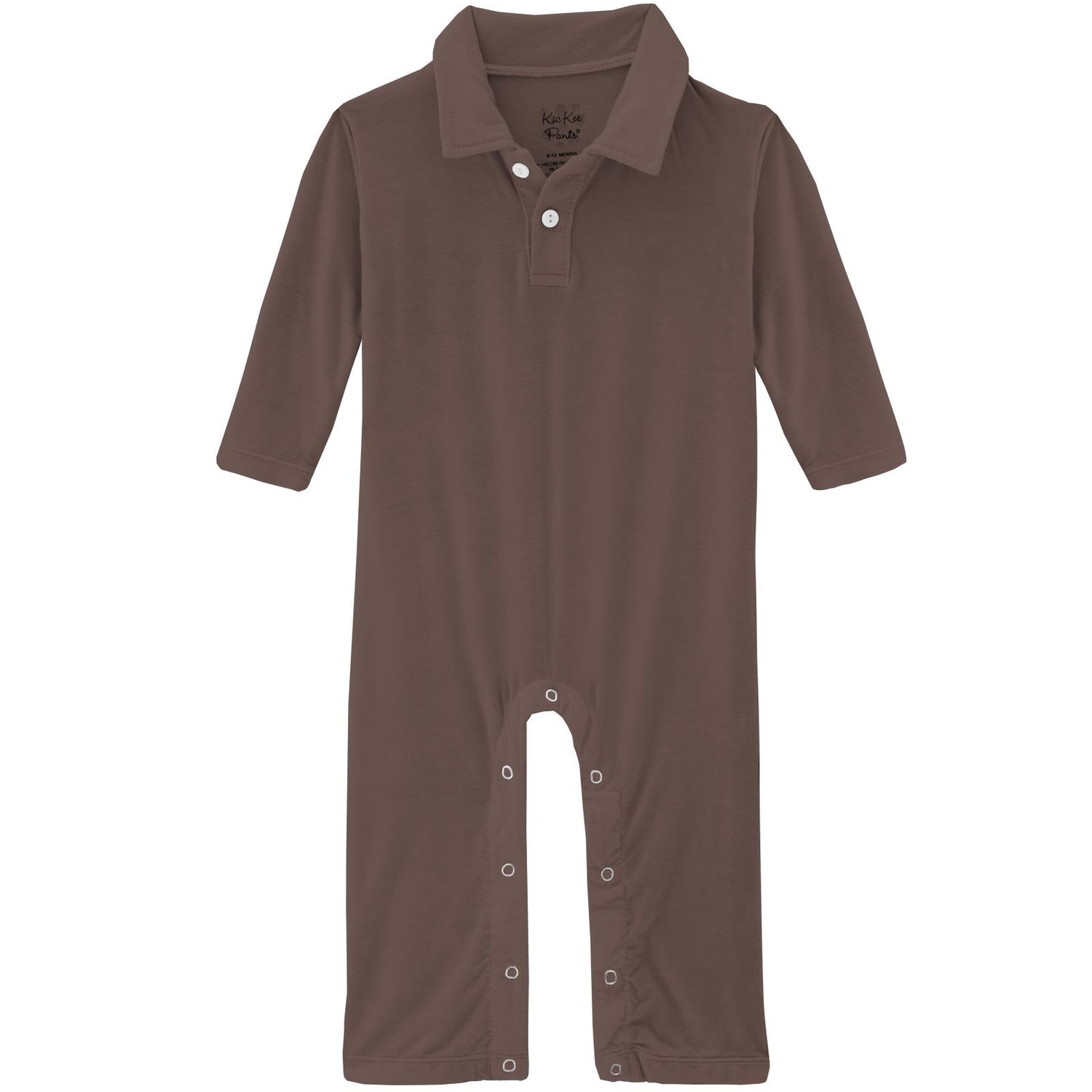 Long Sleeve Polo Romper in Coffee (299177)