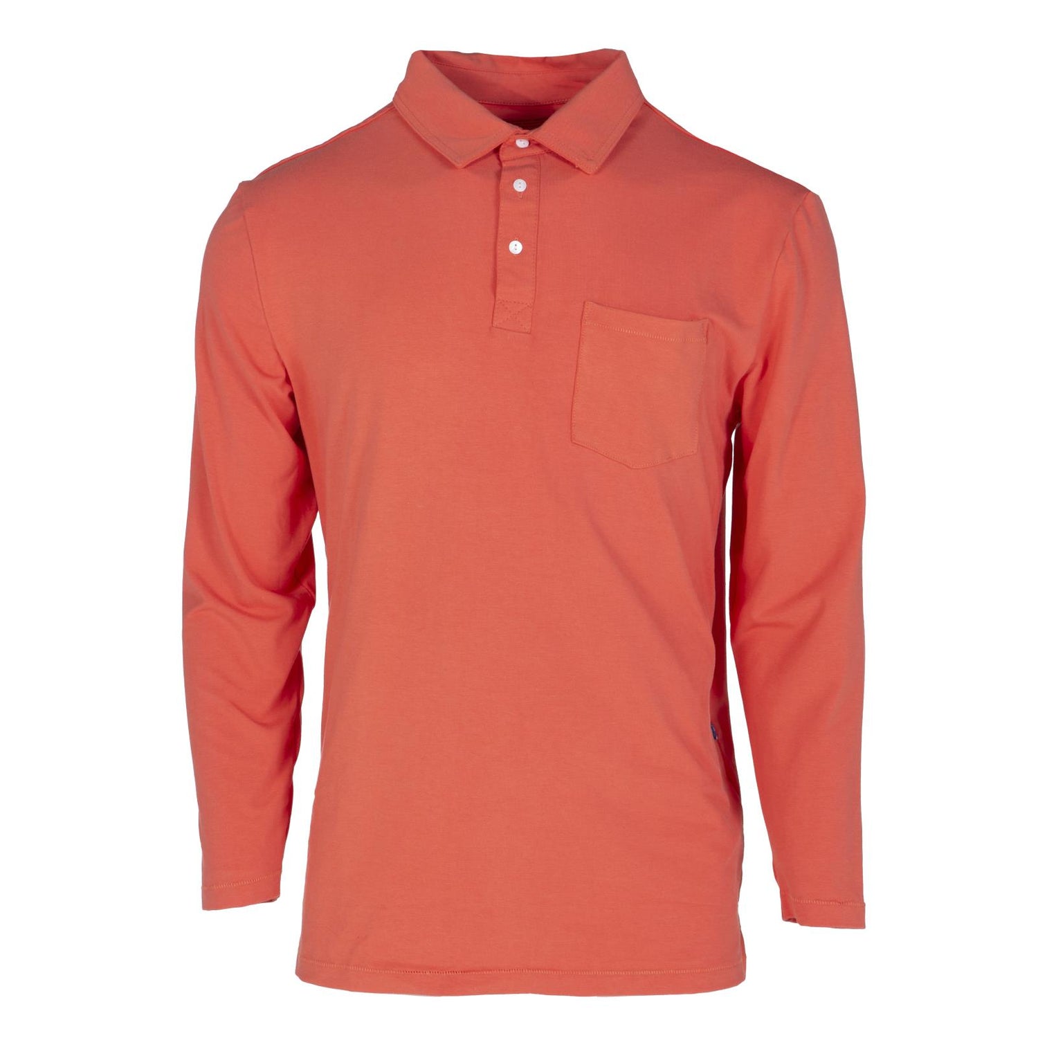 Men's Long Sleeve Luxe Jersey Polo in English Rose (373140)