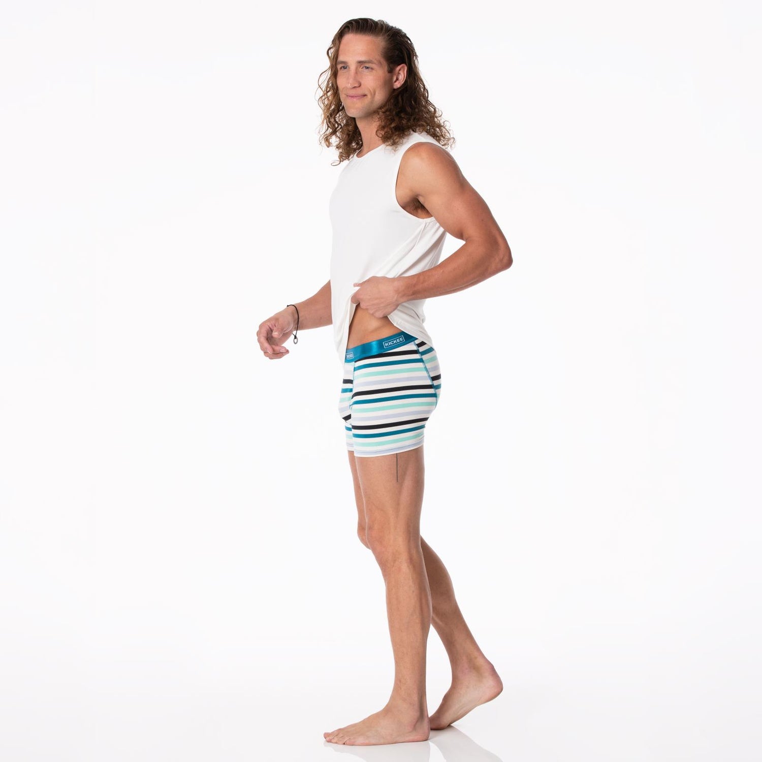 Men's Print Boxer Brief in Little Boy Blue Stripe