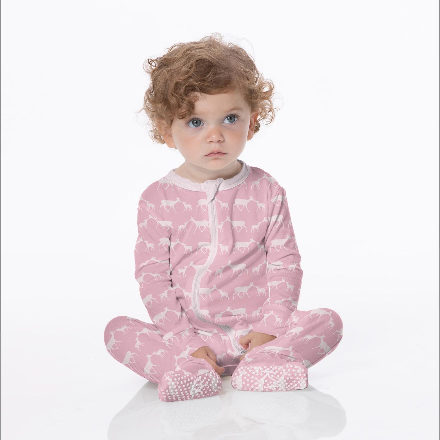Print Footie with 2 Way Zipper in Cake Pop Doe & Fawn (339276)