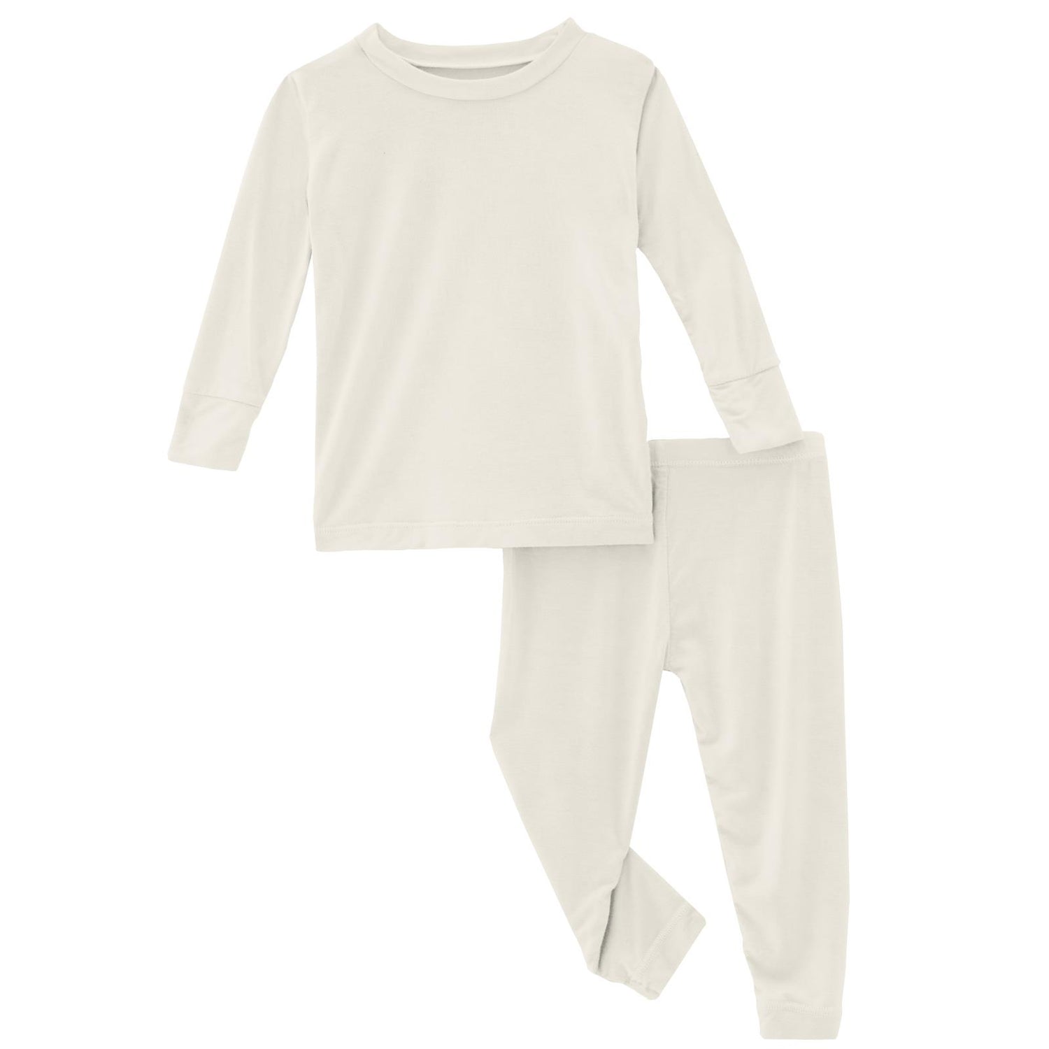 Long Sleeve Pajama Set in Natural (343587)