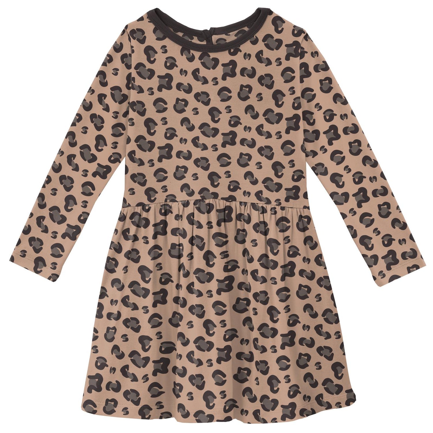 Print Long Sleeve Twirl Dress in Suede Cheetah Print (227623)