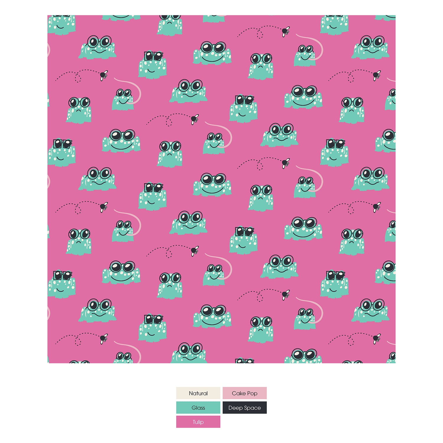 Print Short Sleeve Playtime Outfit Set in Tulip Bespeckled Frogs