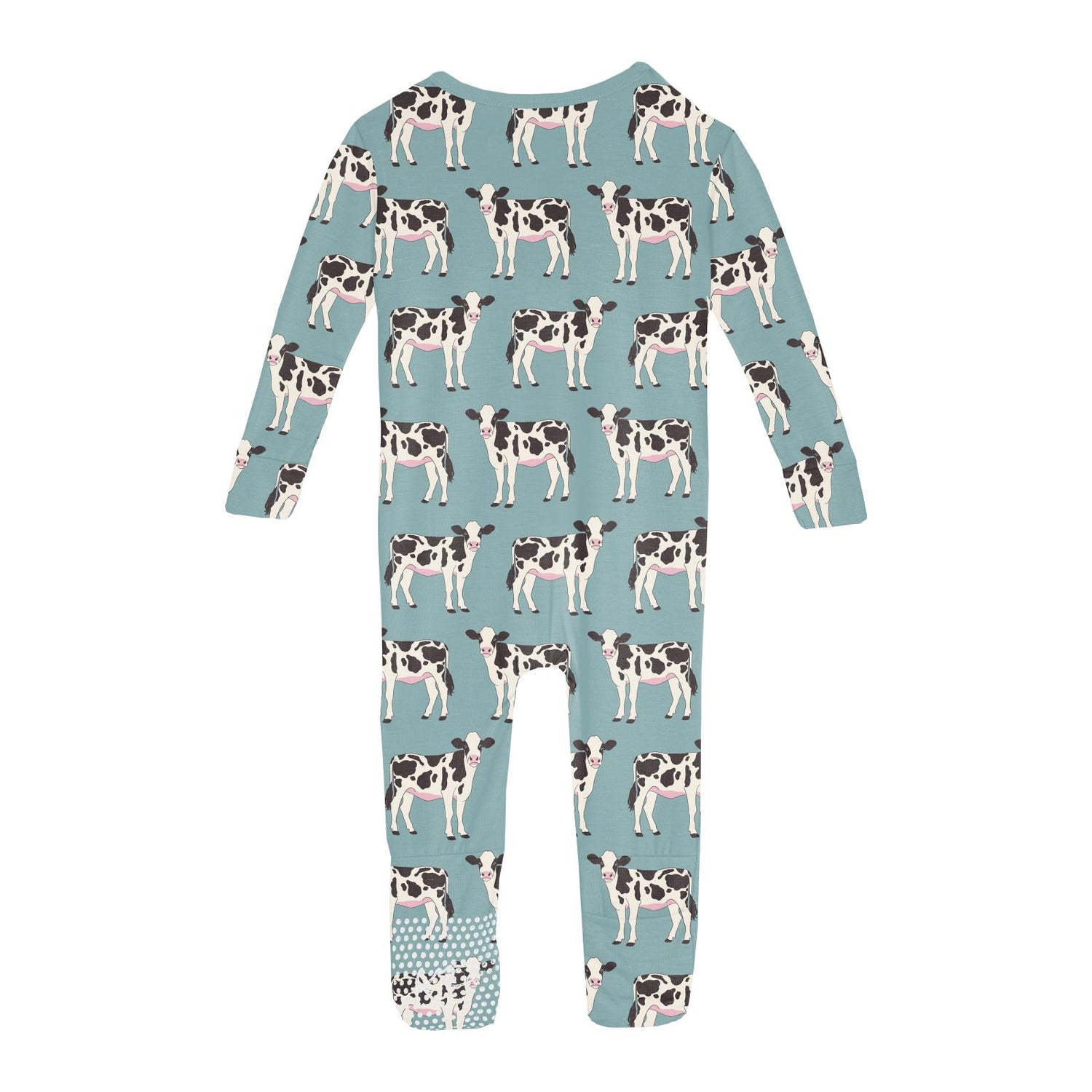 Print Convertible Sleeper with Zipper in Jade Cows