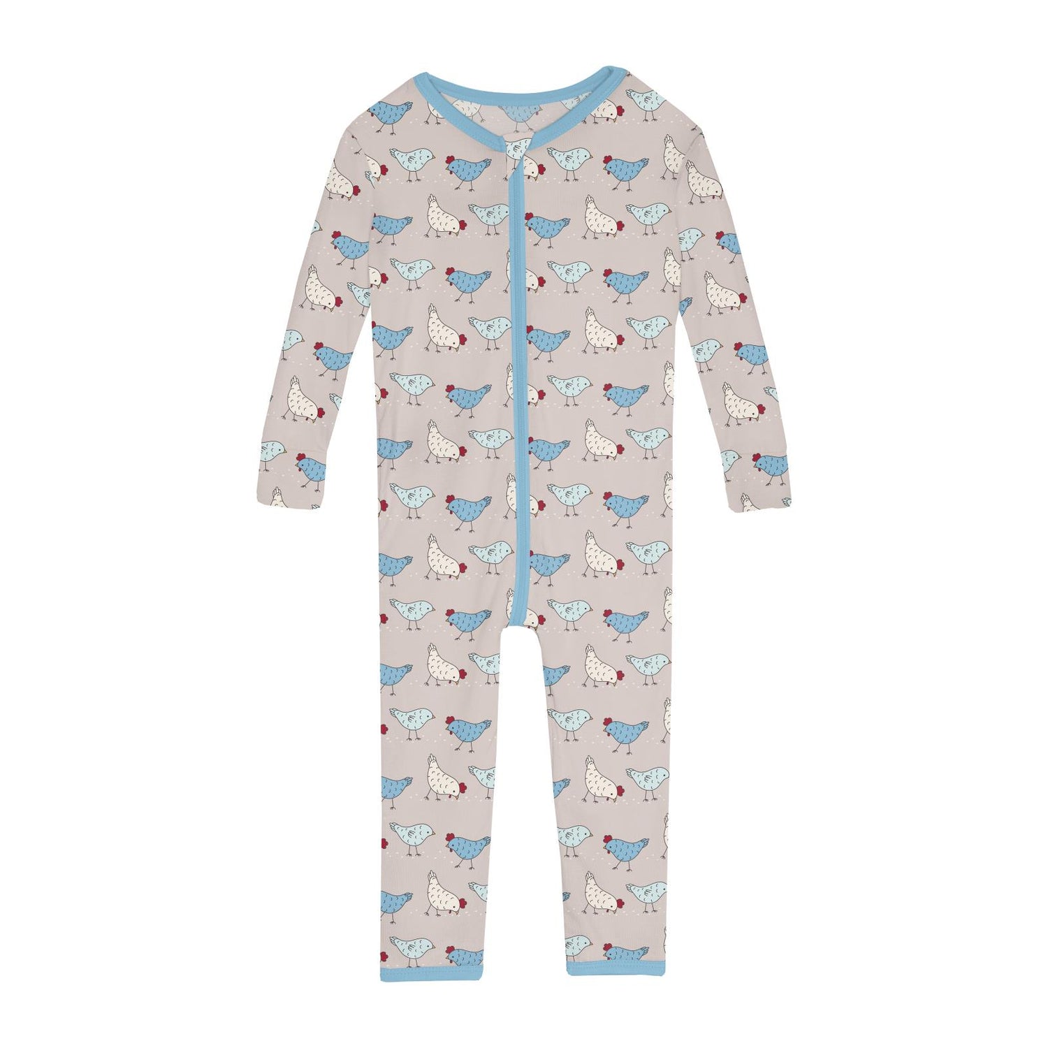 Print Convertible Sleeper with Zipper in Latte Chickens
