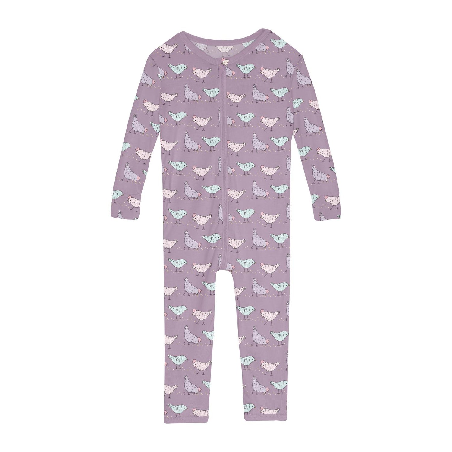 Print Convertible Sleeper with Zipper in Lavender Chickens