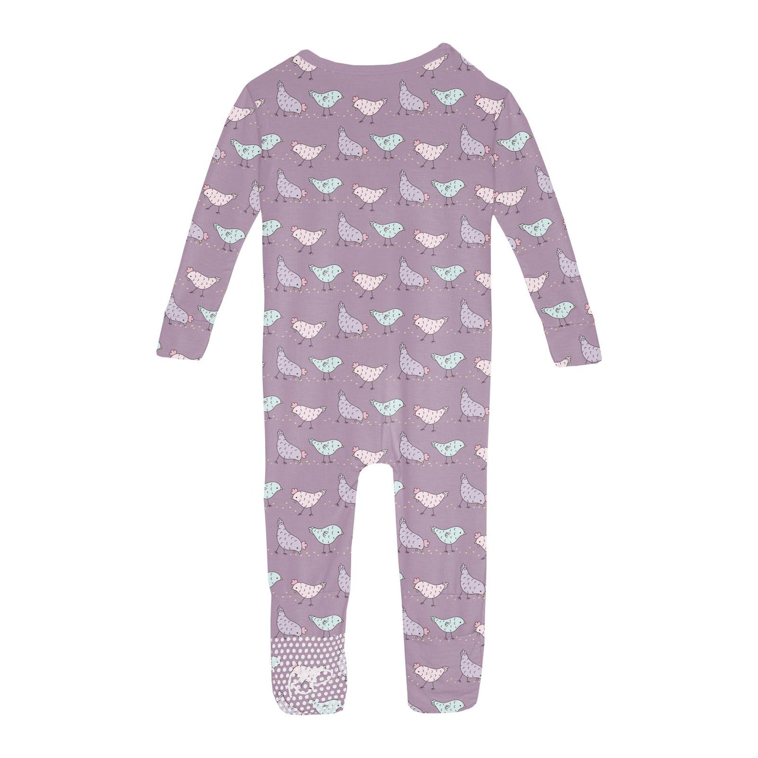 Print Convertible Sleeper with Zipper in Lavender Chickens