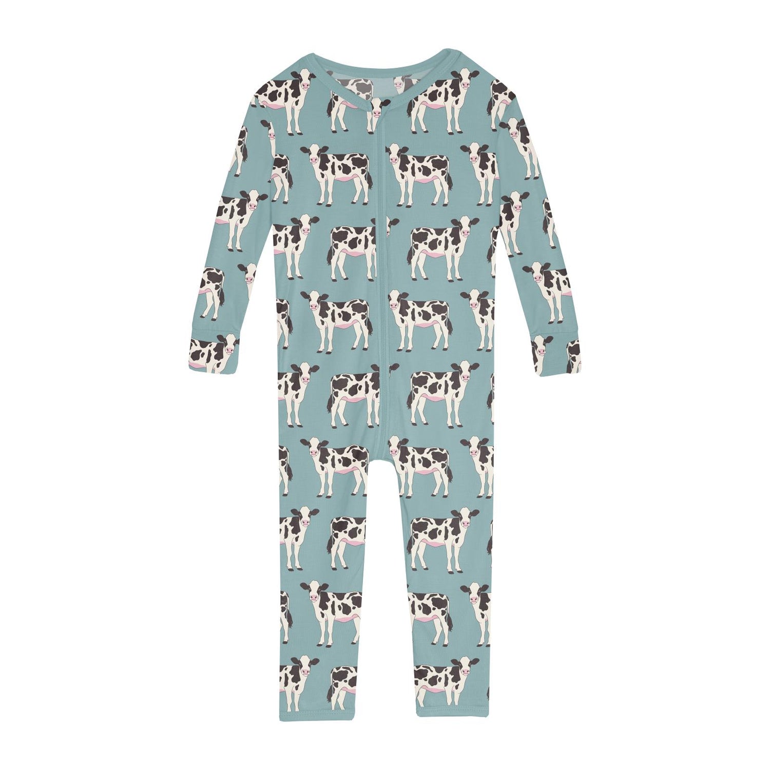 Print Convertible Sleeper with Zipper in Jade Cows