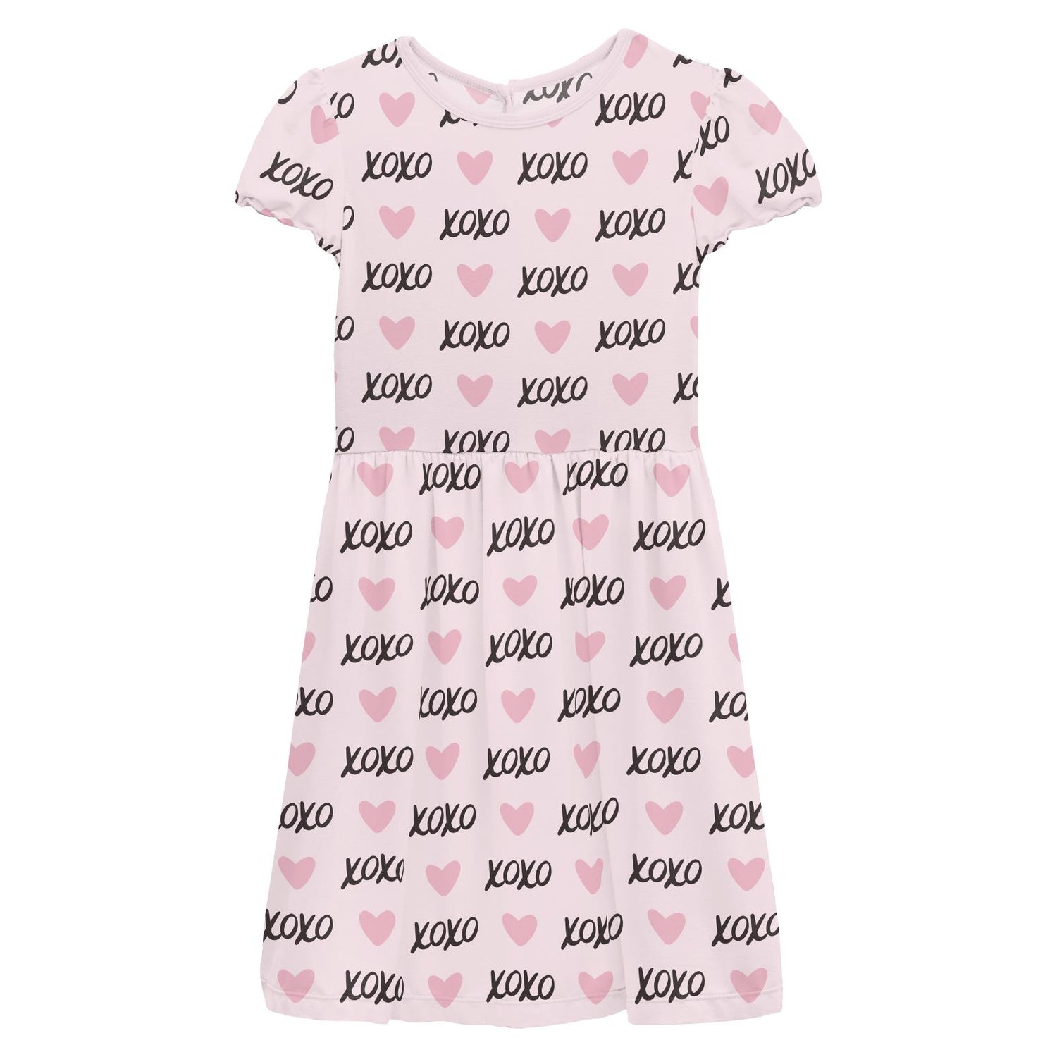 Print Flutter Sleeve Twirl Dress with Pockets in Shrinking Violet XOXO (314698)