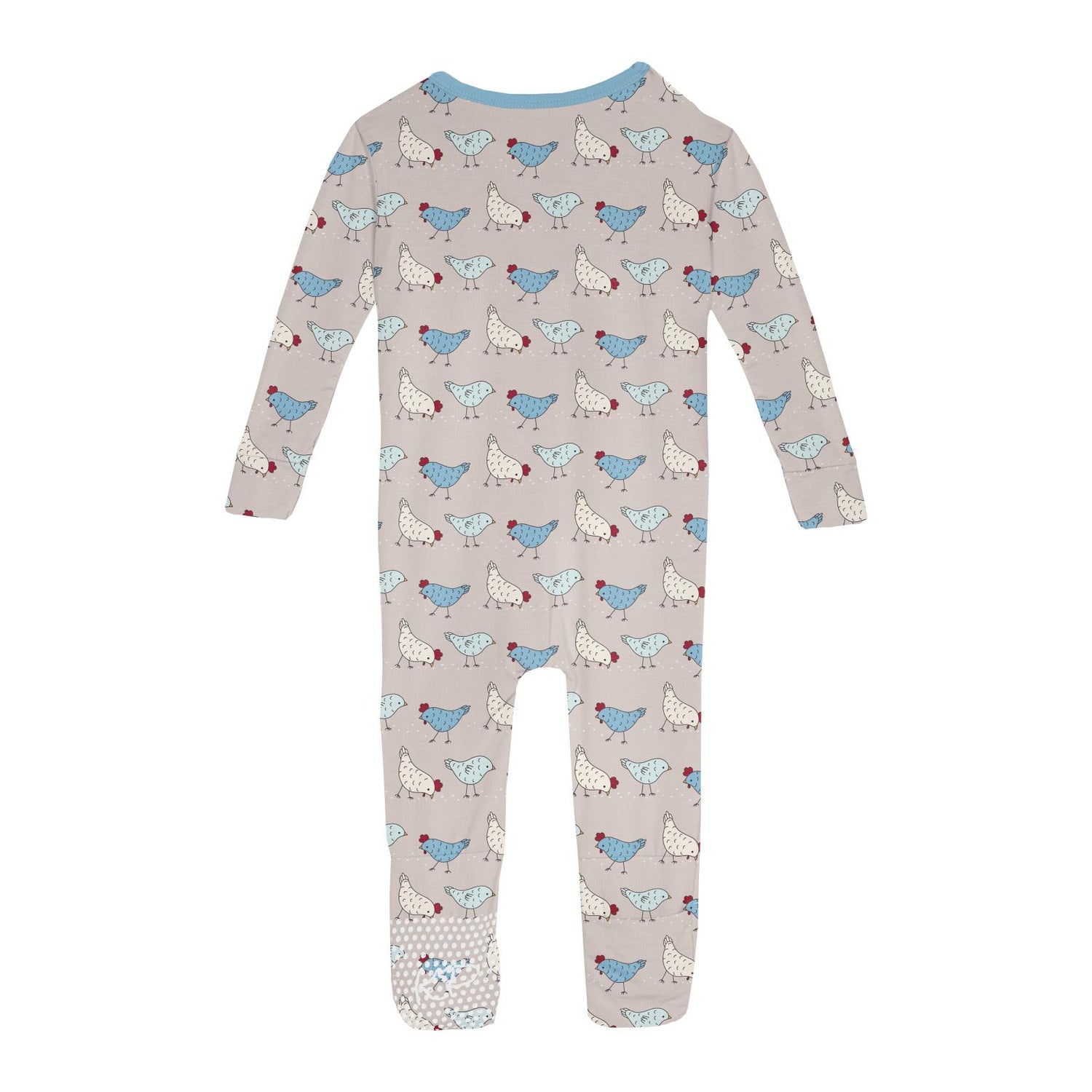 Print Convertible Sleeper with Zipper in Latte Chickens