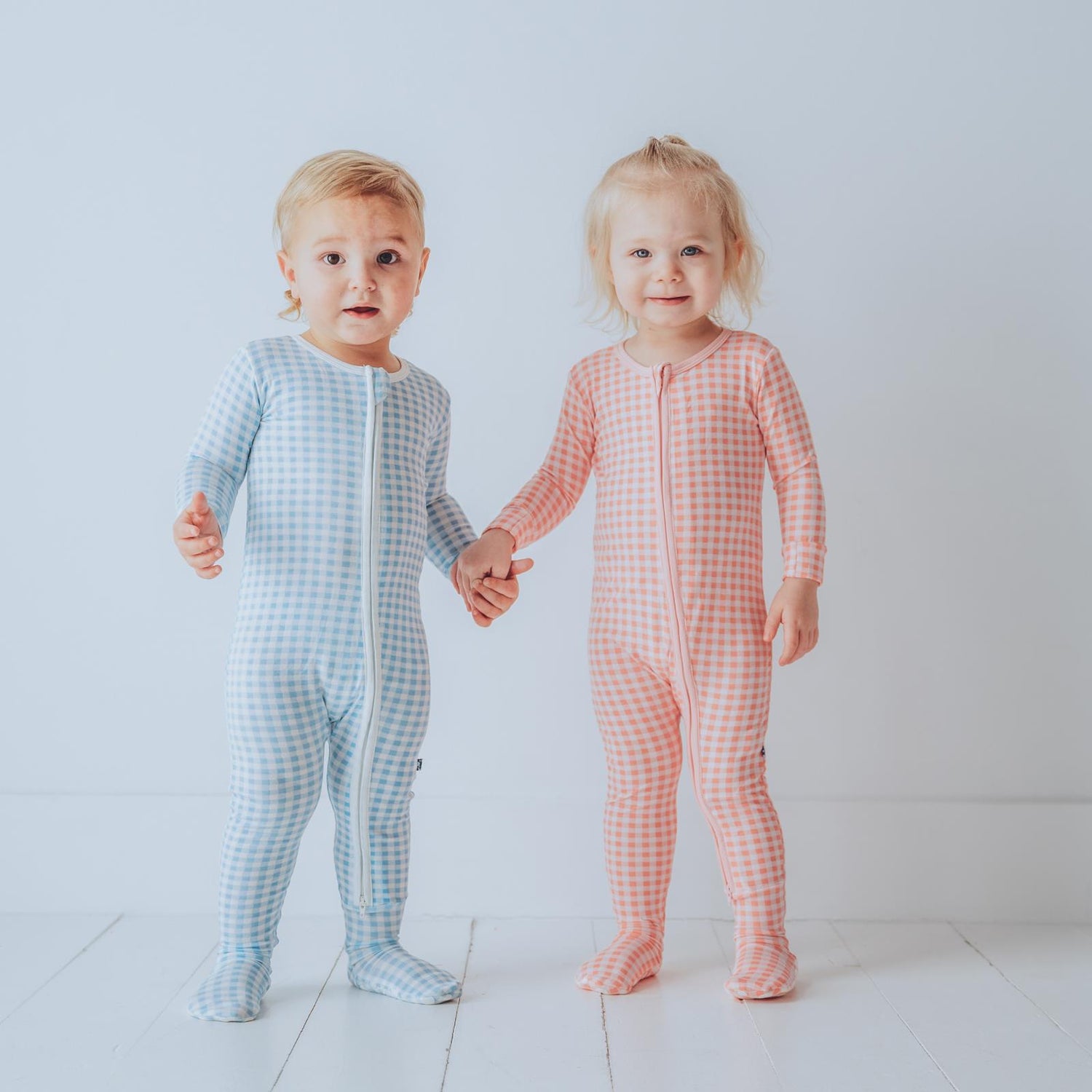 Print Footie with 2 Way Zipper in Cake Pop Gingham (359147)