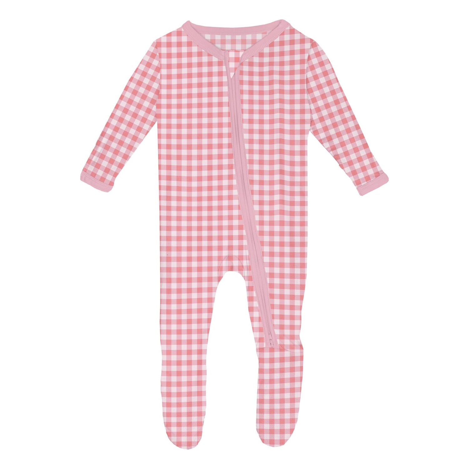 Print Footie with 2 Way Zipper in Cake Pop Gingham (359150)
