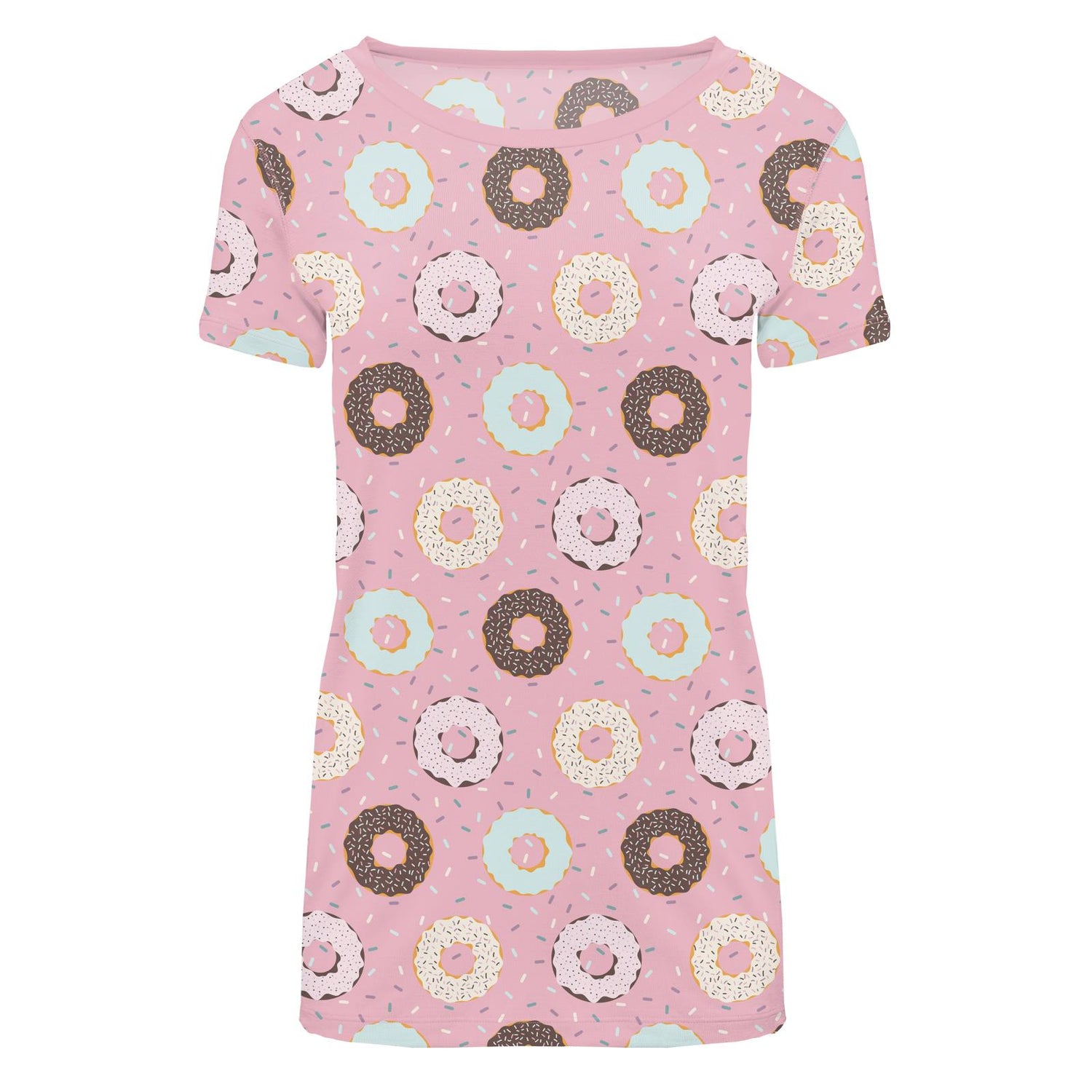 Women's Print Short Sleeve Relaxed Tee in Cake Pop Donuts and Sprinkles