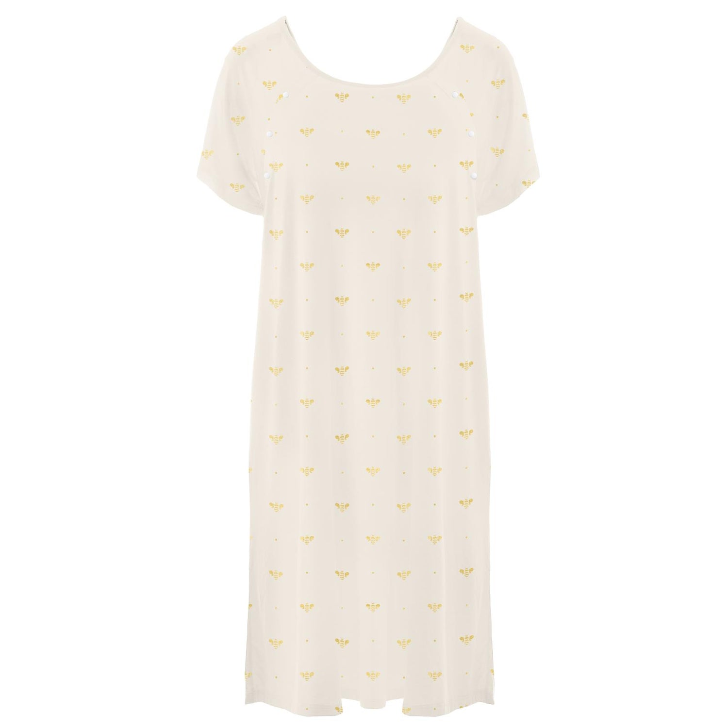 Women's Print Hospital Gown in Gold Bees (314950)