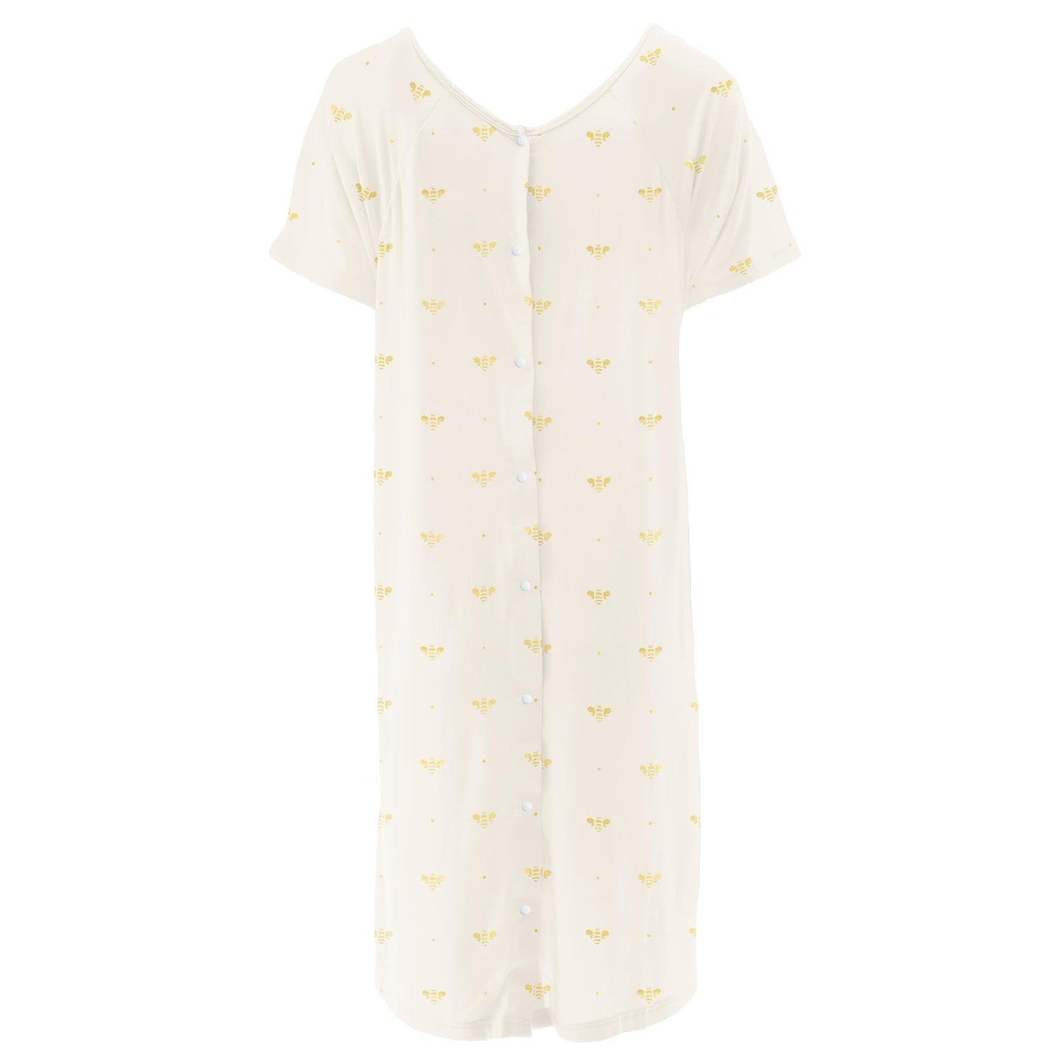 Women's Print Hospital Gown in Gold Bees (314953)