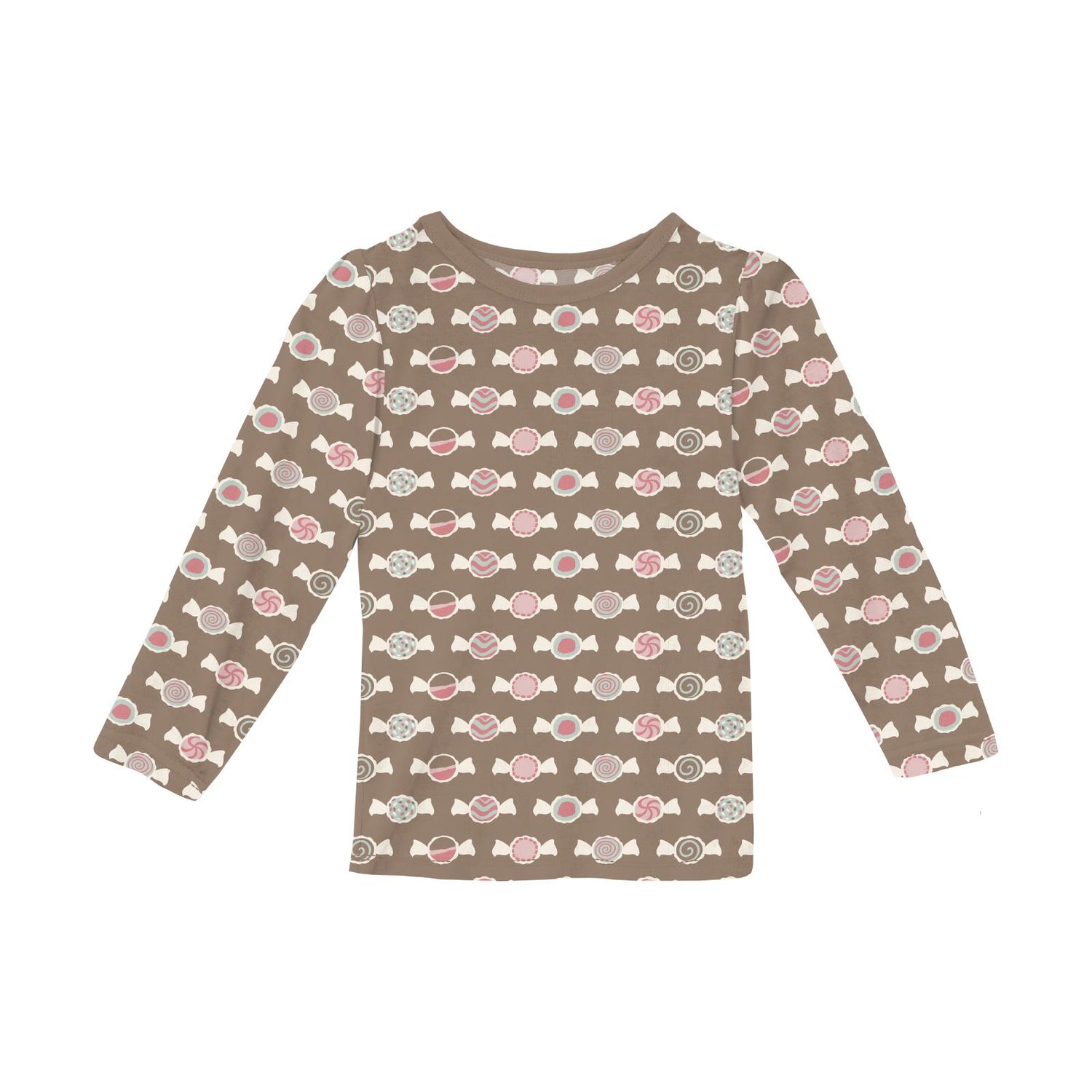 Print Long Sleeve Puff Tee in Portabella Saltwater Taffy (333908)