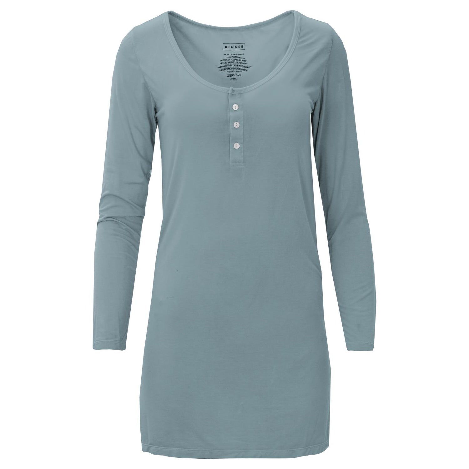 Women's Long Sleeve Nightshirt in Stormy Sea
