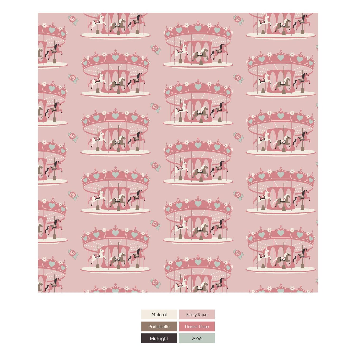 Print Quilted Toddler Blanket in Baby Rose Fair Carousel/Portabella Saltwater Taffy (333961)