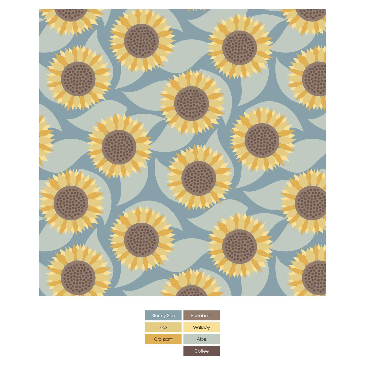 Print Quilted Stroller Blanket in Stormy Sea Sunflower/Spring Sky Feeding Ducks (334008)