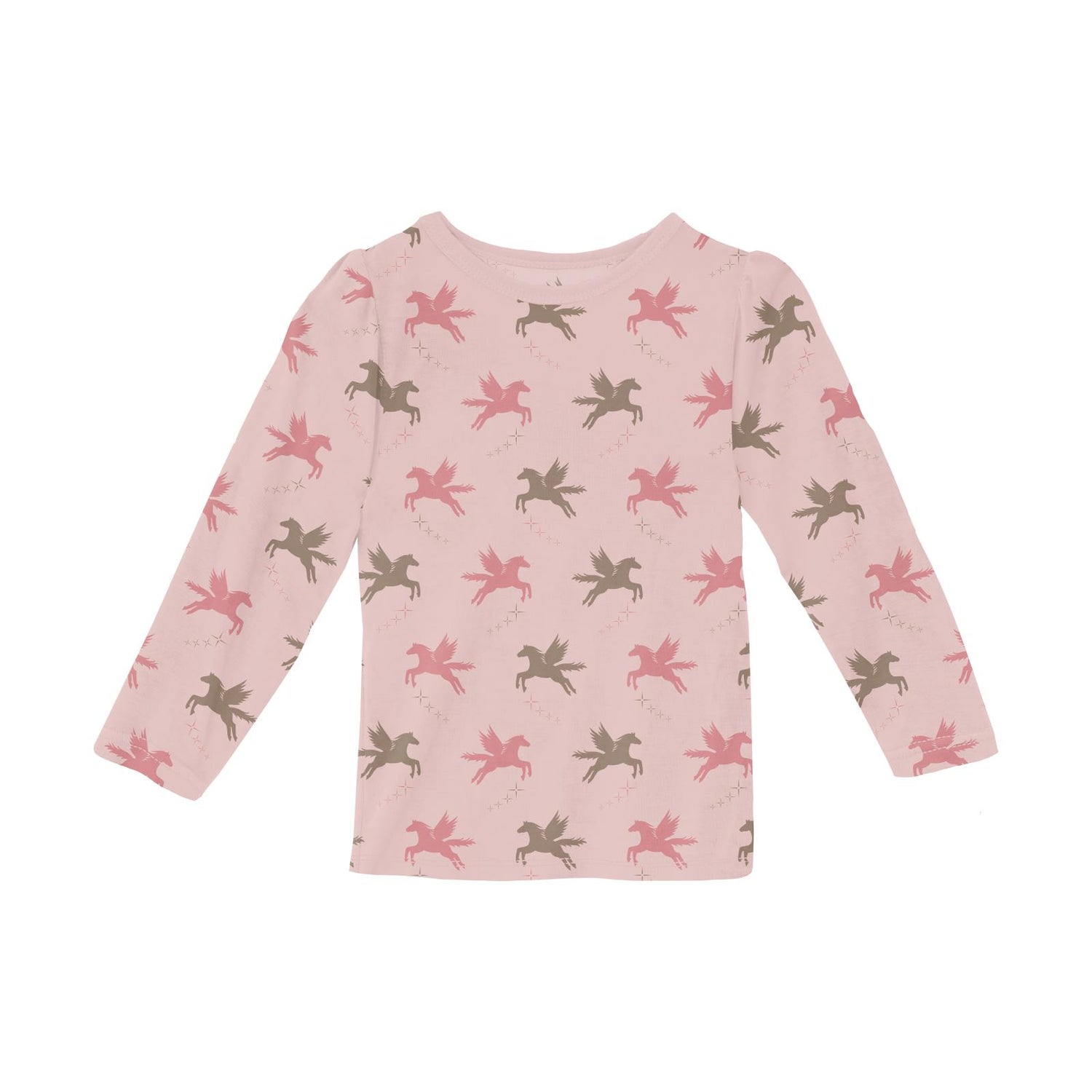 Print Long Sleeve Puff Tee in Baby Rose Pegasus (334001)