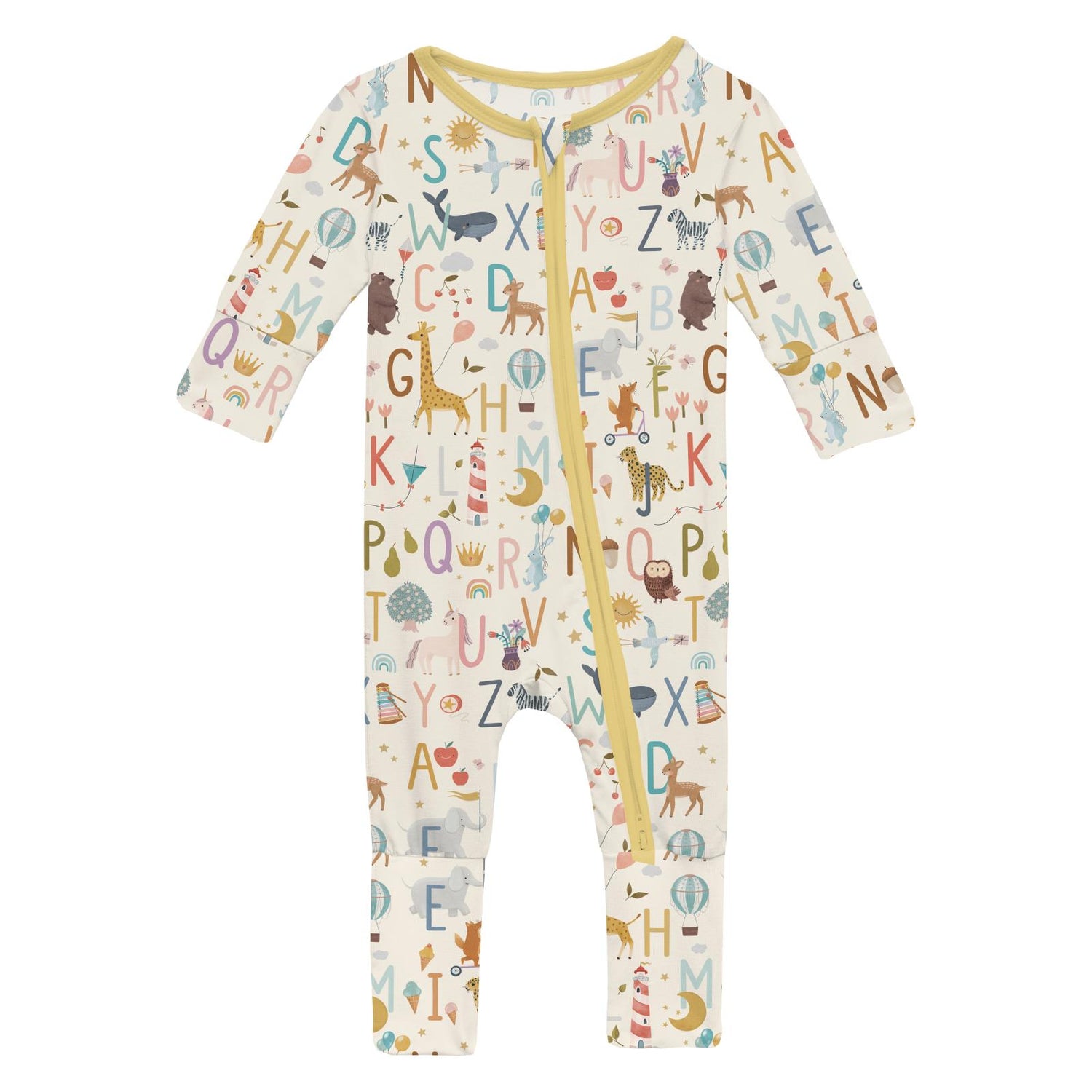 Print Convertible Coverall in Animal Alphabet (360283)