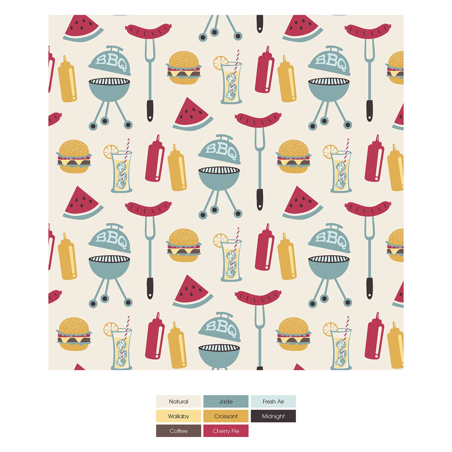 Print Coverall with 2 Way Zipper in Natural BBQ (323581)