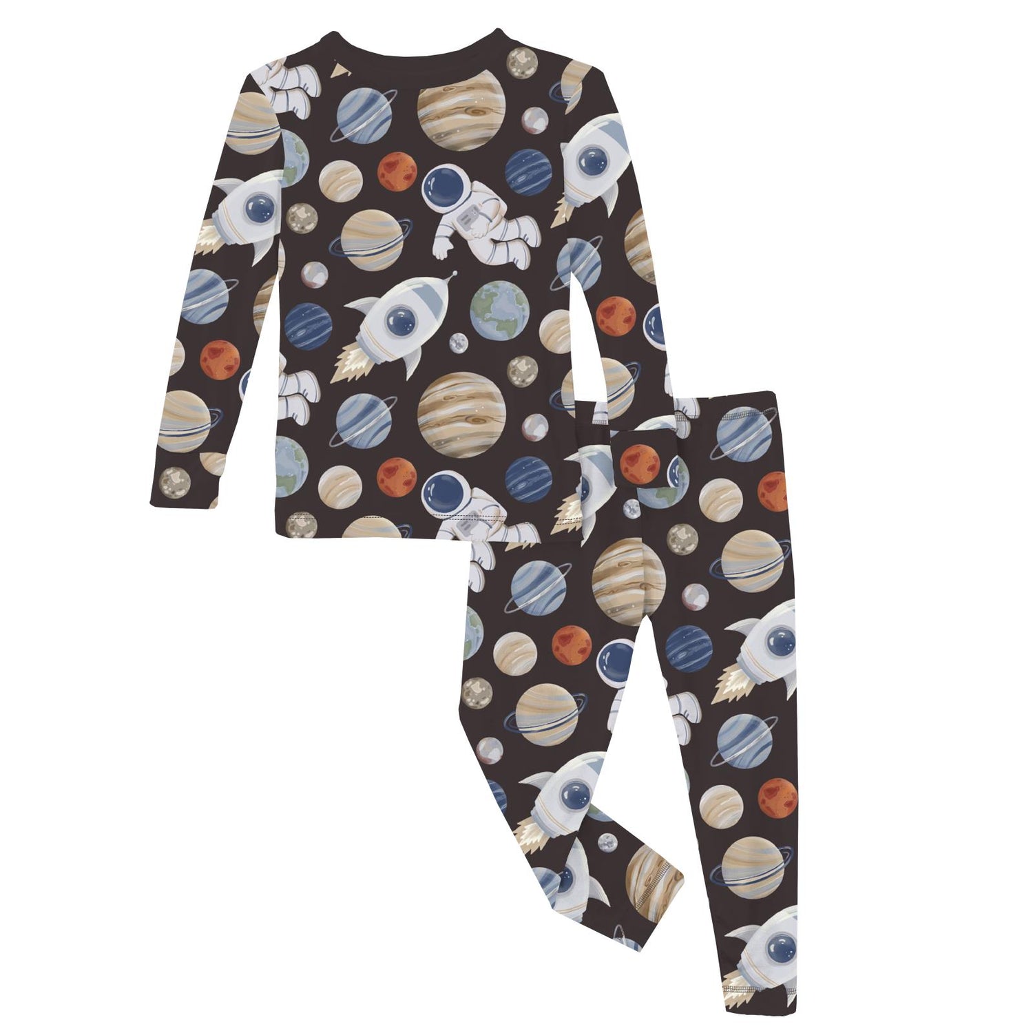 Print Long Sleeve Pajama Set in Midnight Space Dream (352029)