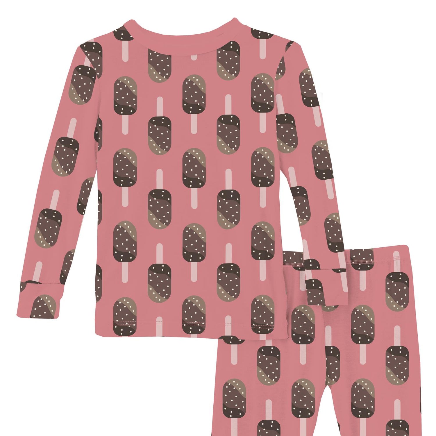 Print Long Sleeve Pajama Set in Desert Rose Ice Cream Bars (352036)