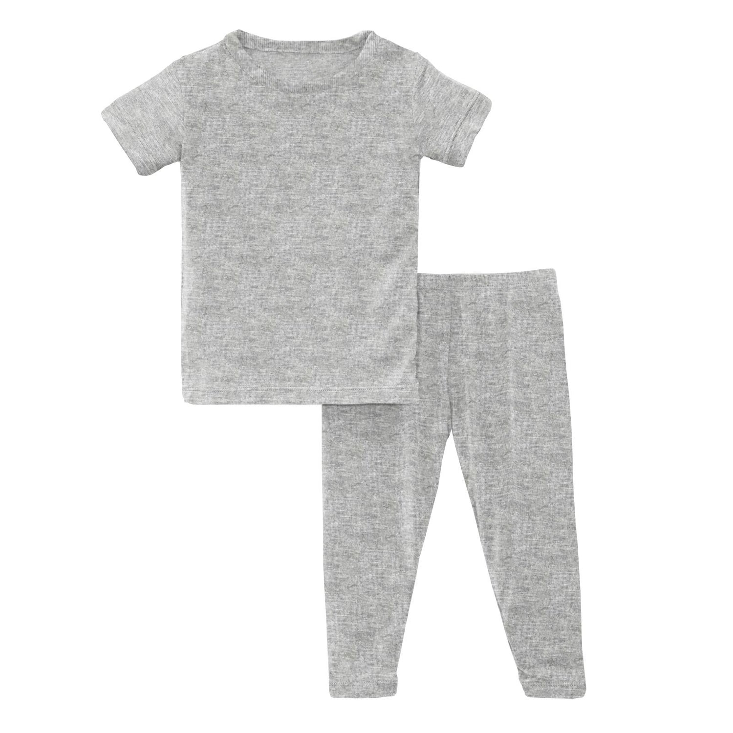 Short Sleeve Pajama Set in Heathered Mist (212006)