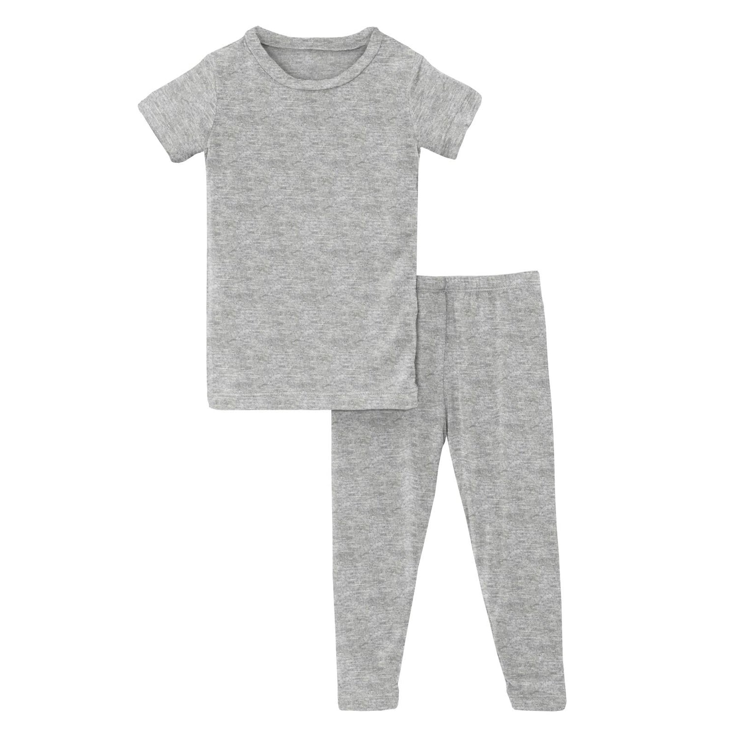 Short Sleeve Pajama Set in Heathered Mist (213187)
