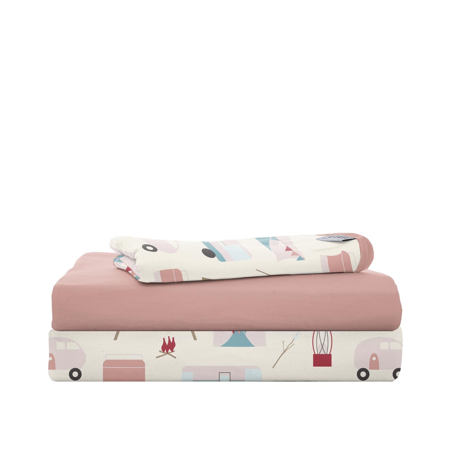 Print Twin Sheet Set in Natural Camping (213422)