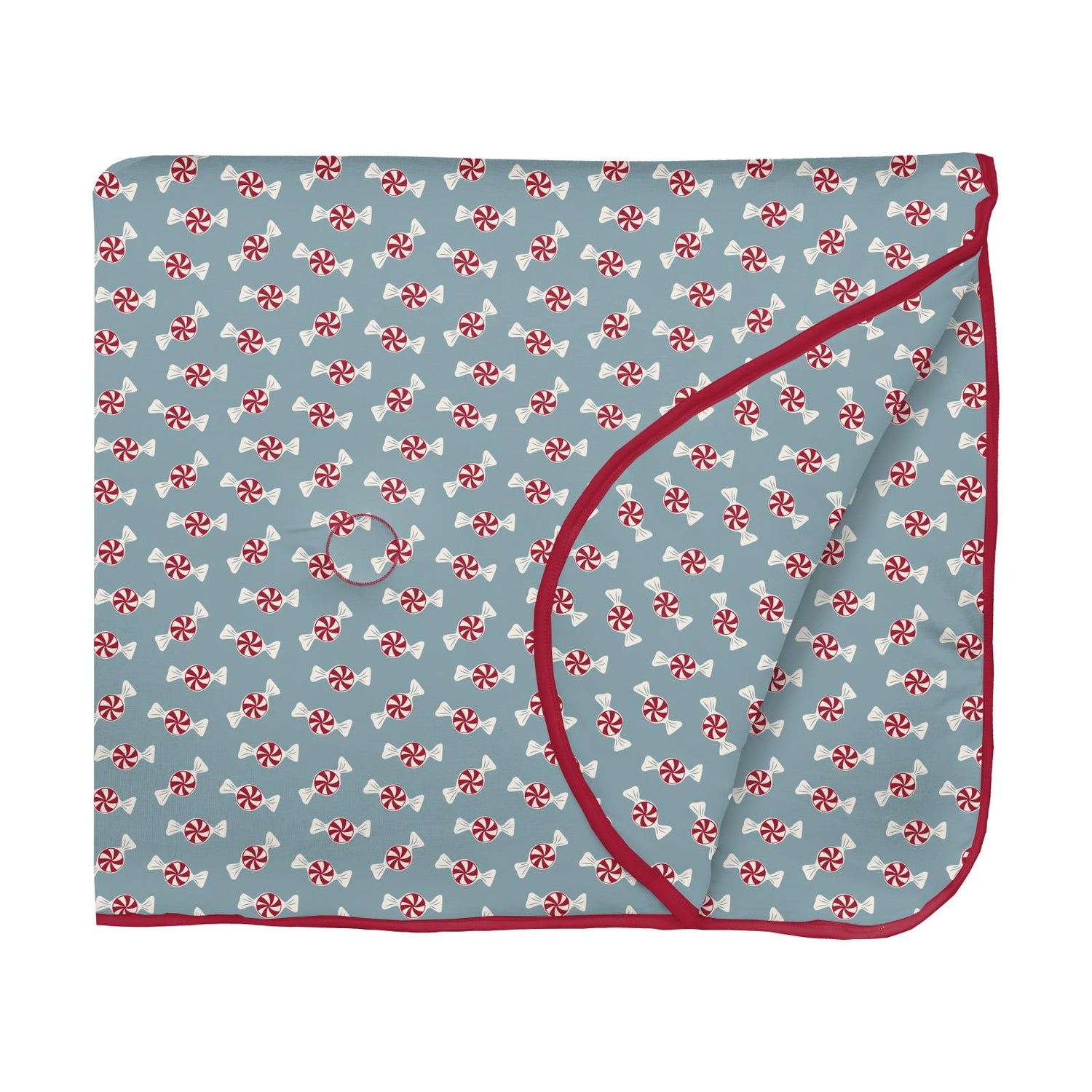 Print Fluffle Throw Blanket with Embroidery in Stormy Sea Peppermints