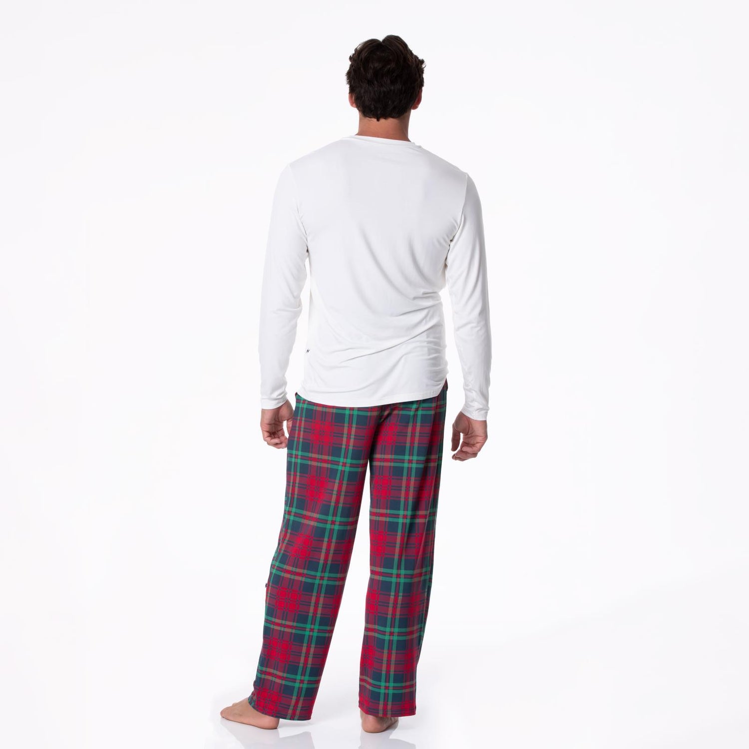 Men's Print Pajama Pants in Peacock Plaid