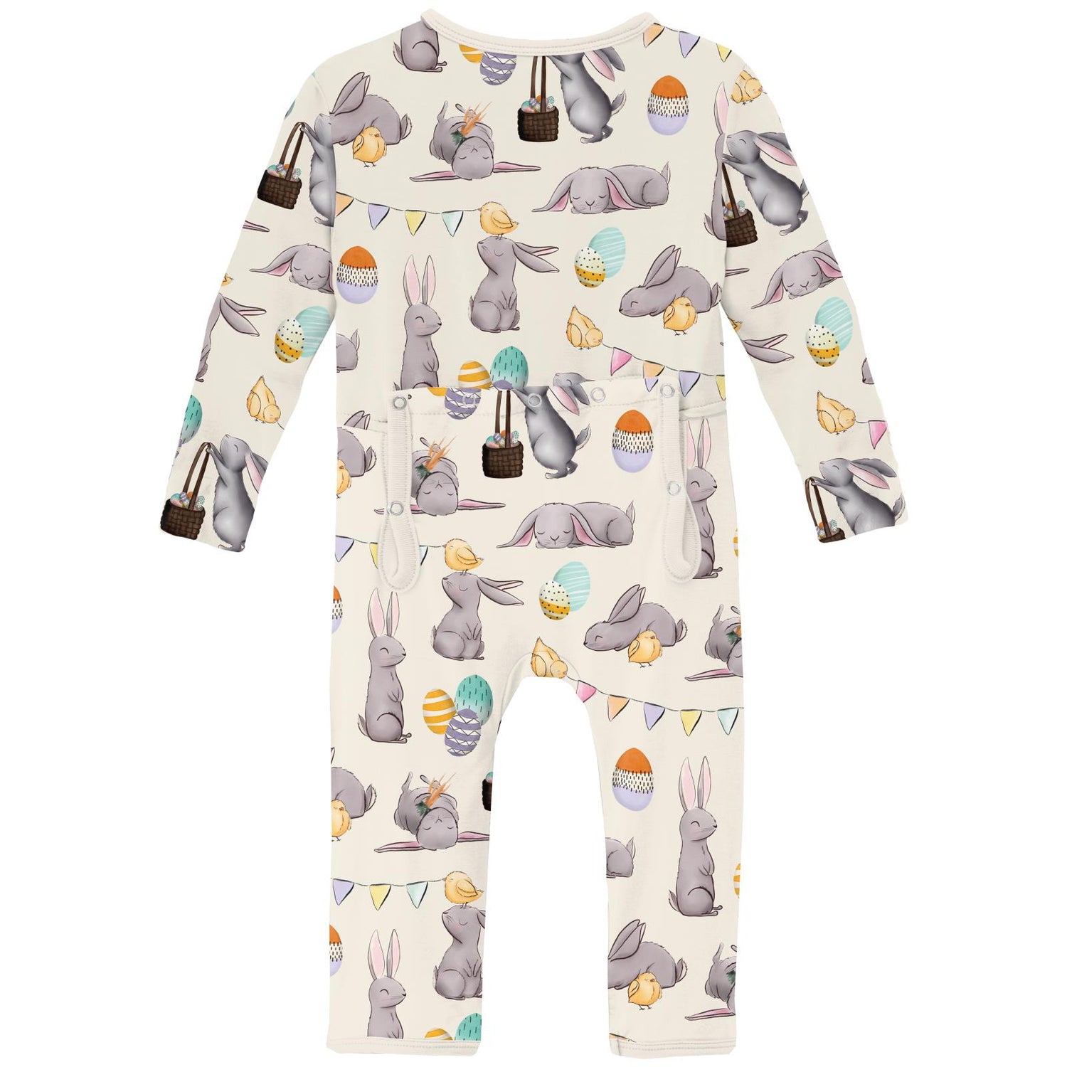 Print Coverall with 2 Way Zipper in Natural Egg Hunt (335136)