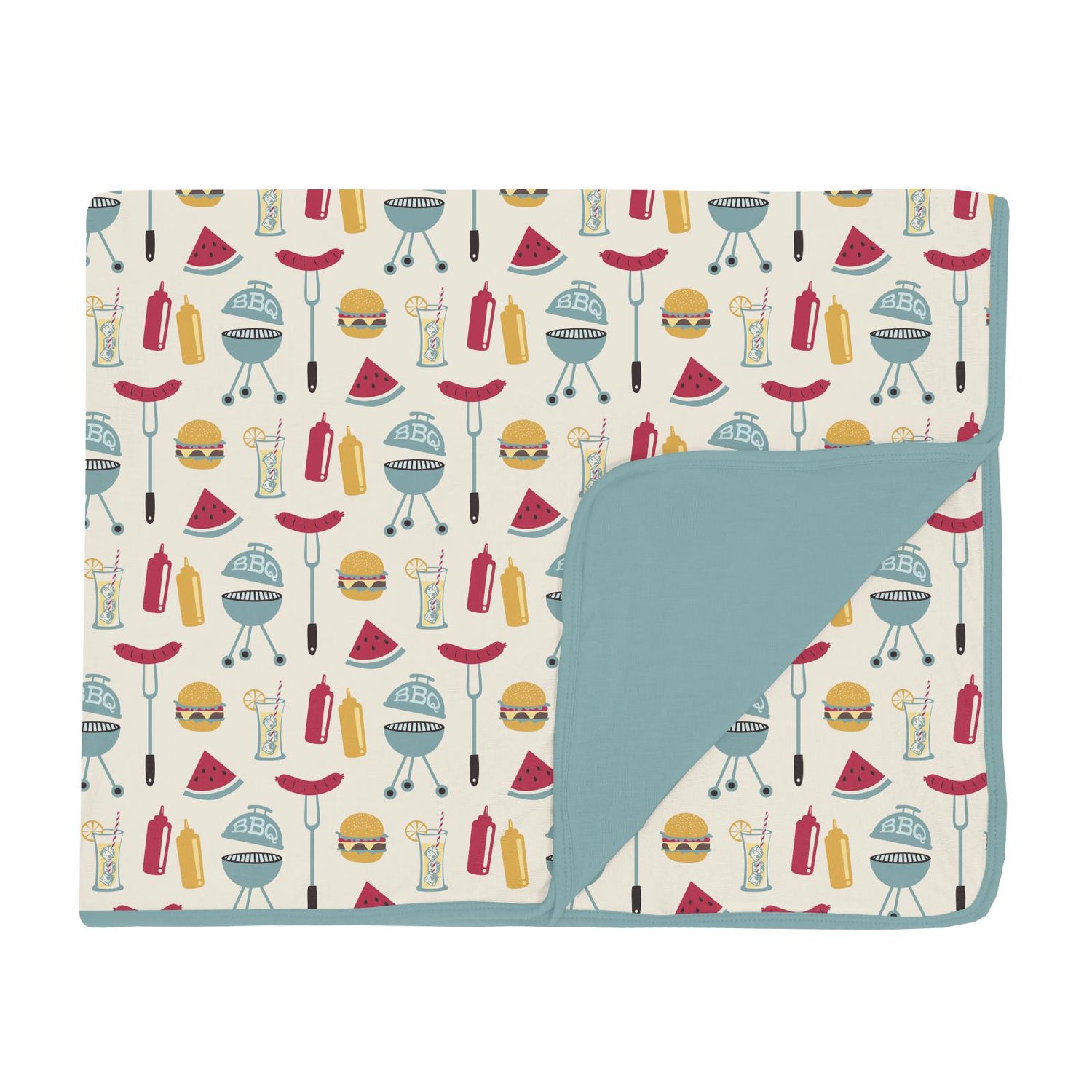 Print Toddler Blanket in Natural BBQ