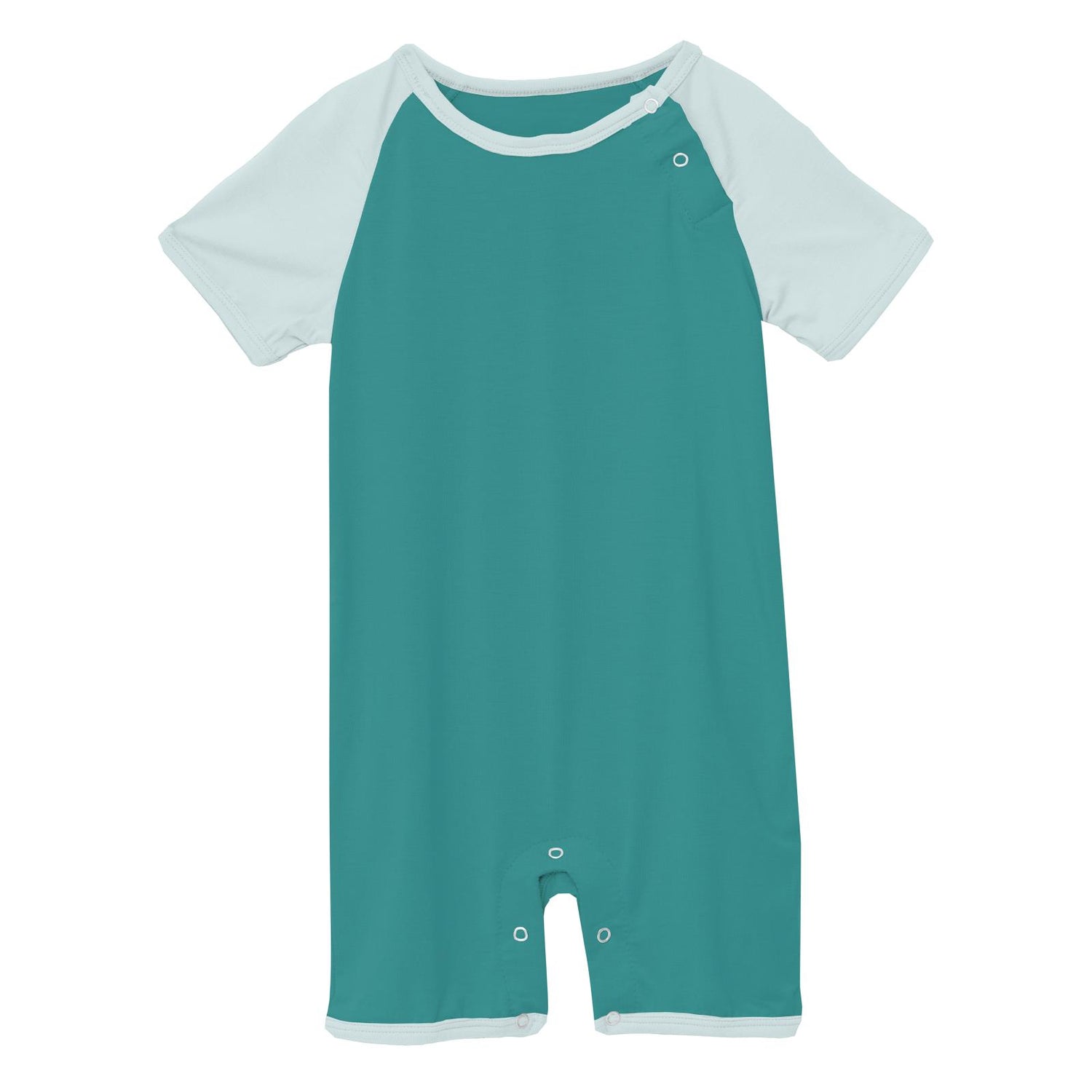 Short Sleeve Raglan Romper in Agave with Fresh Air (318788)