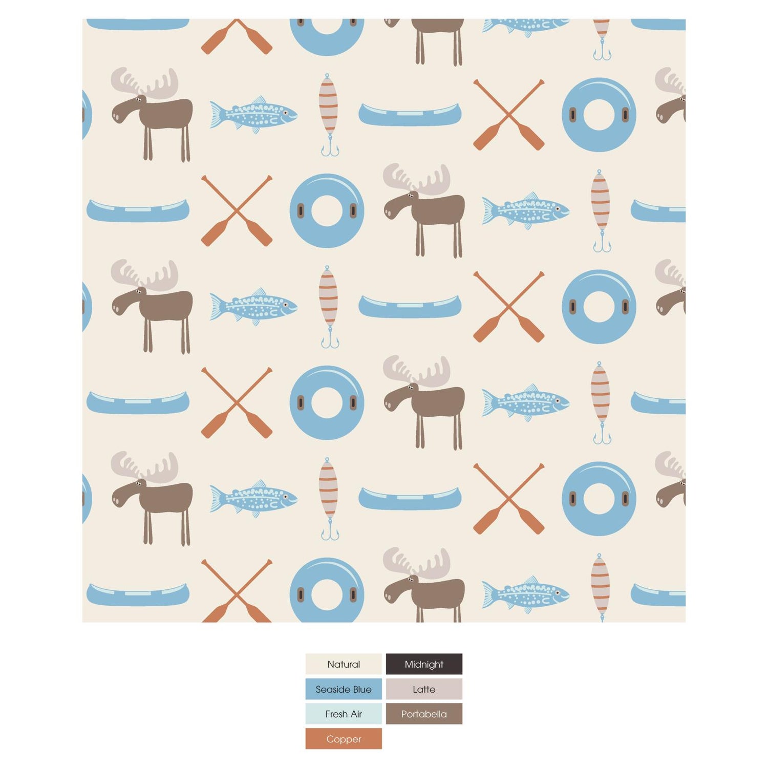 Print Boxer Brief Set of 3 in Natural Lake Life, Seaside Blue & Fresh Air Campground Map (318711)