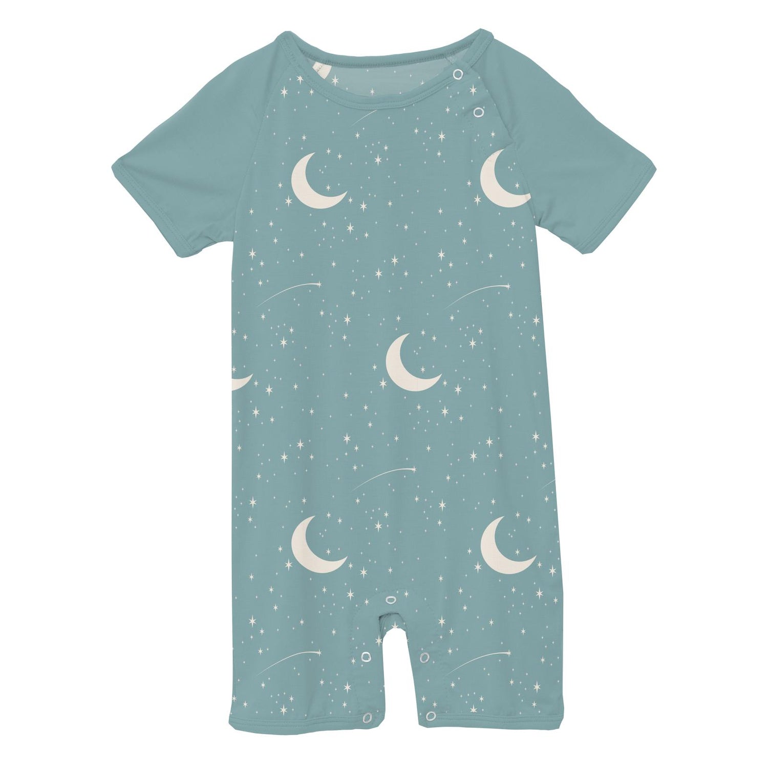 Print Short Sleeve Raglan Romper in Jade Starry Sky & Moon (318729)