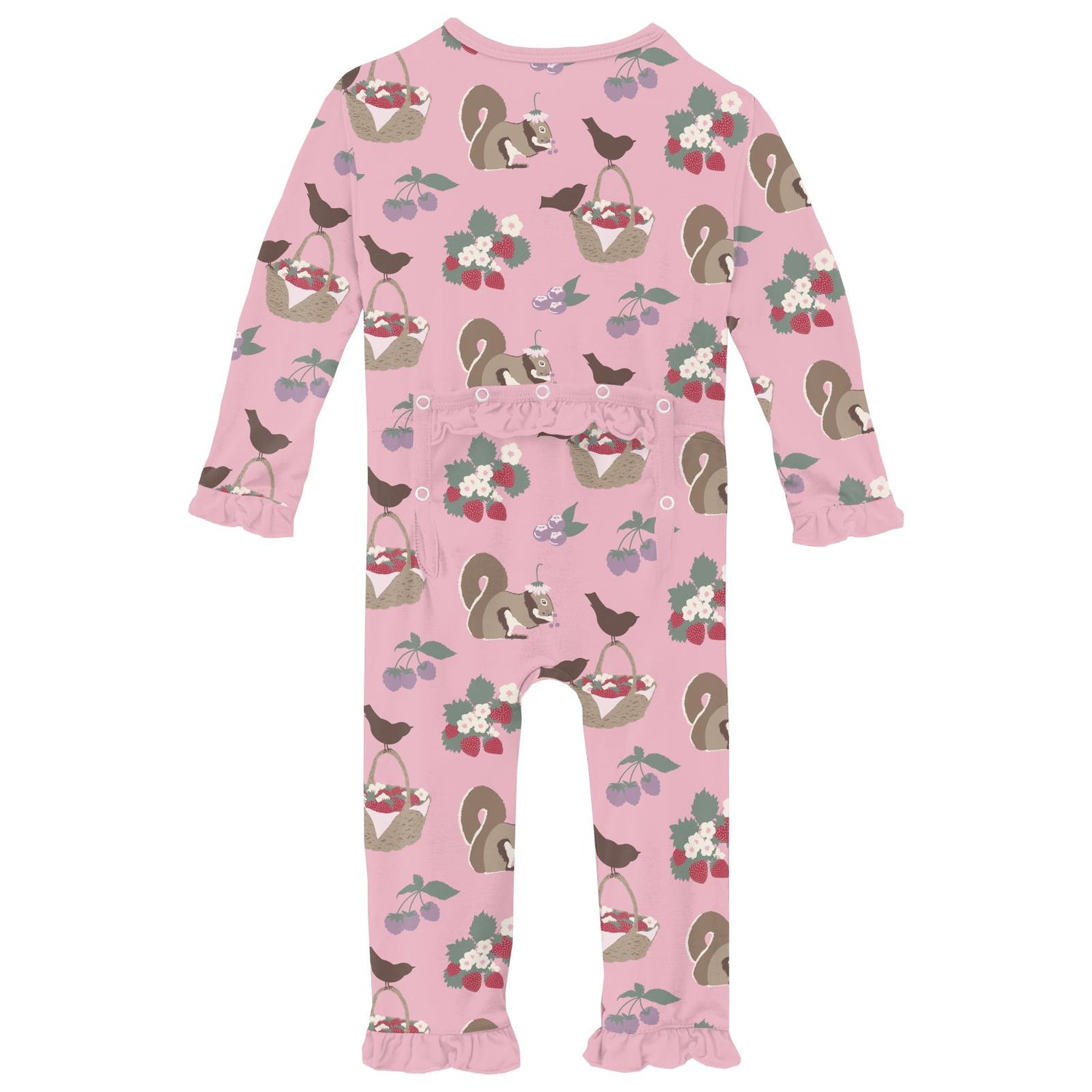 Print Layette Ruffle Coverall with 2 Way Zipper in Cake Pop Berry Picking (318834)