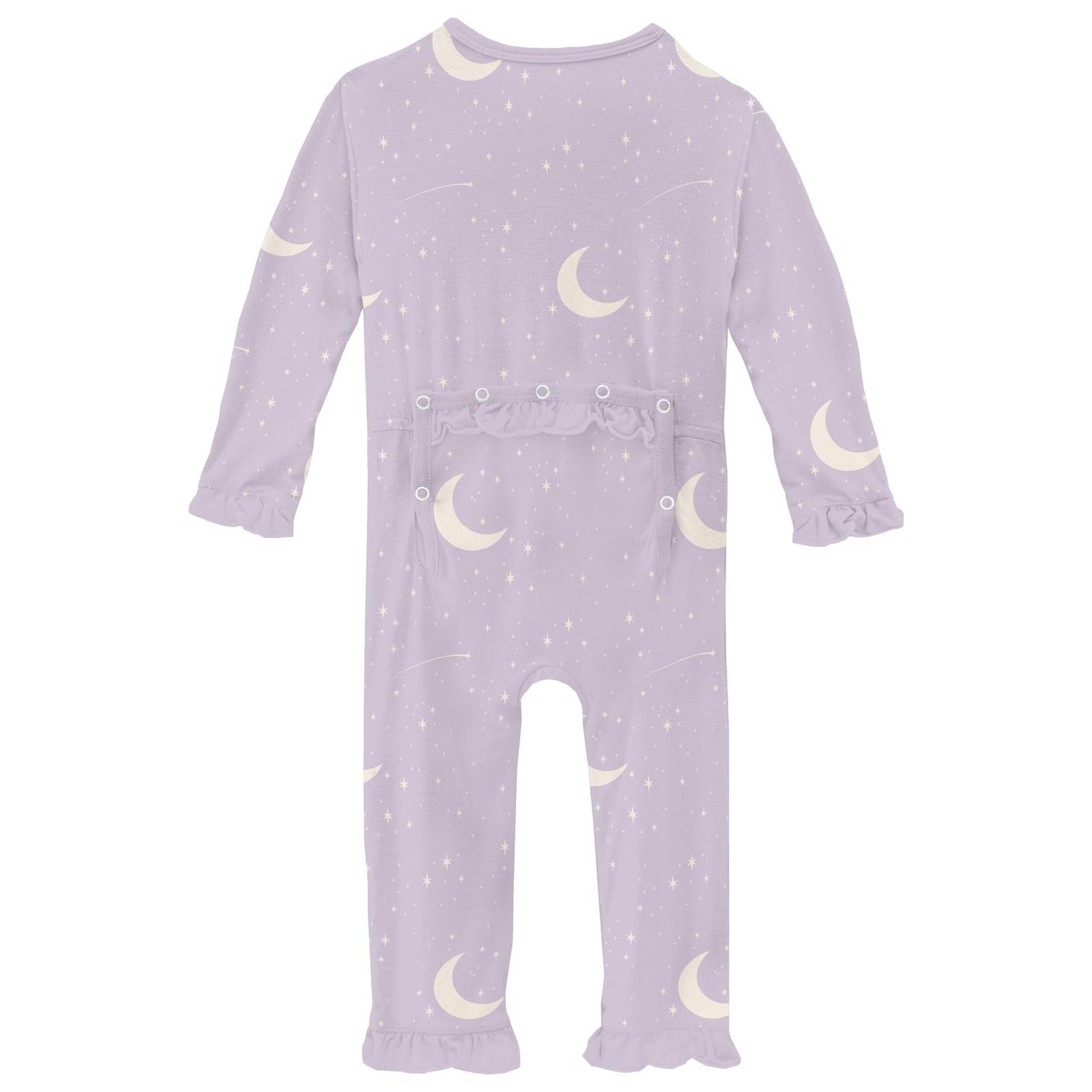 Print Layette Ruffle Coverall with 2 Way Zipper in Thistle Starry Sky & Moon (318859)
