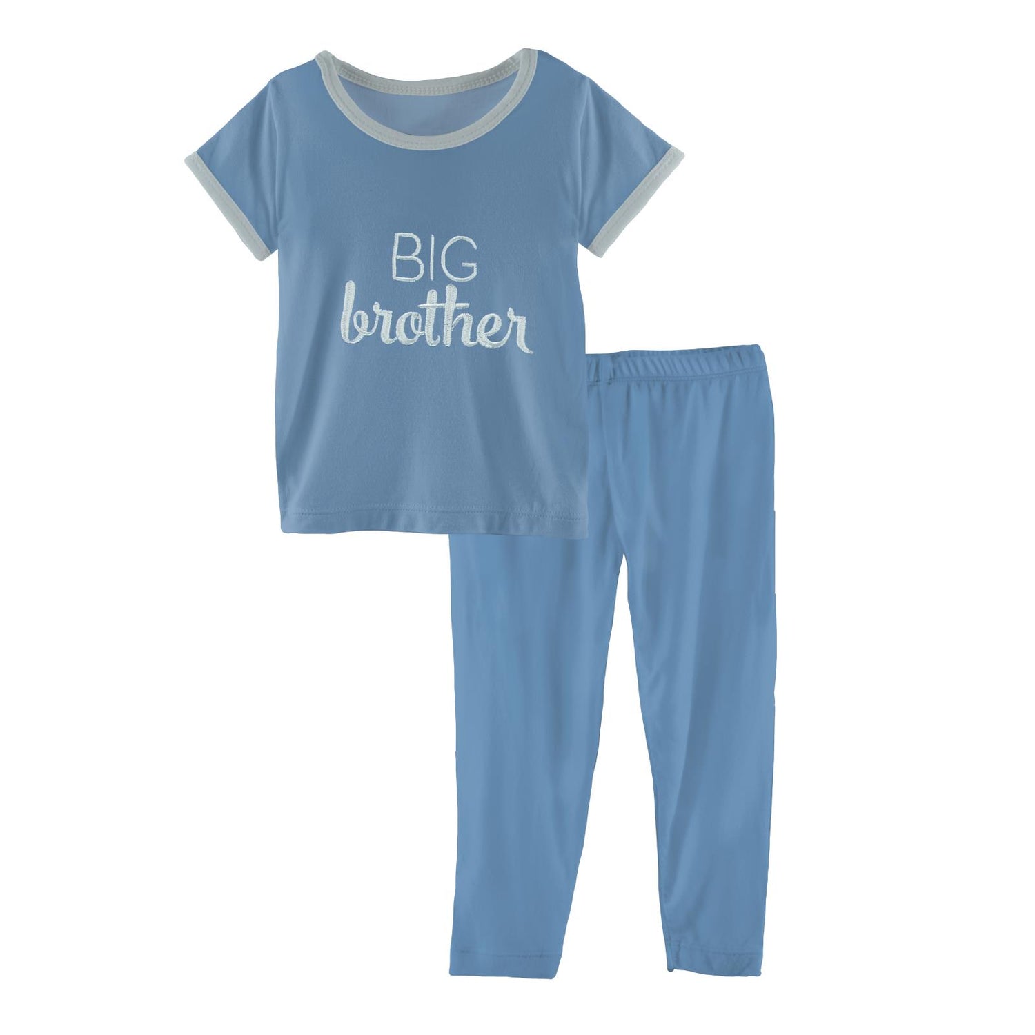 Holiday Short Sleeve Applique Pajama Set in Blue Moon Big Brother (223272)