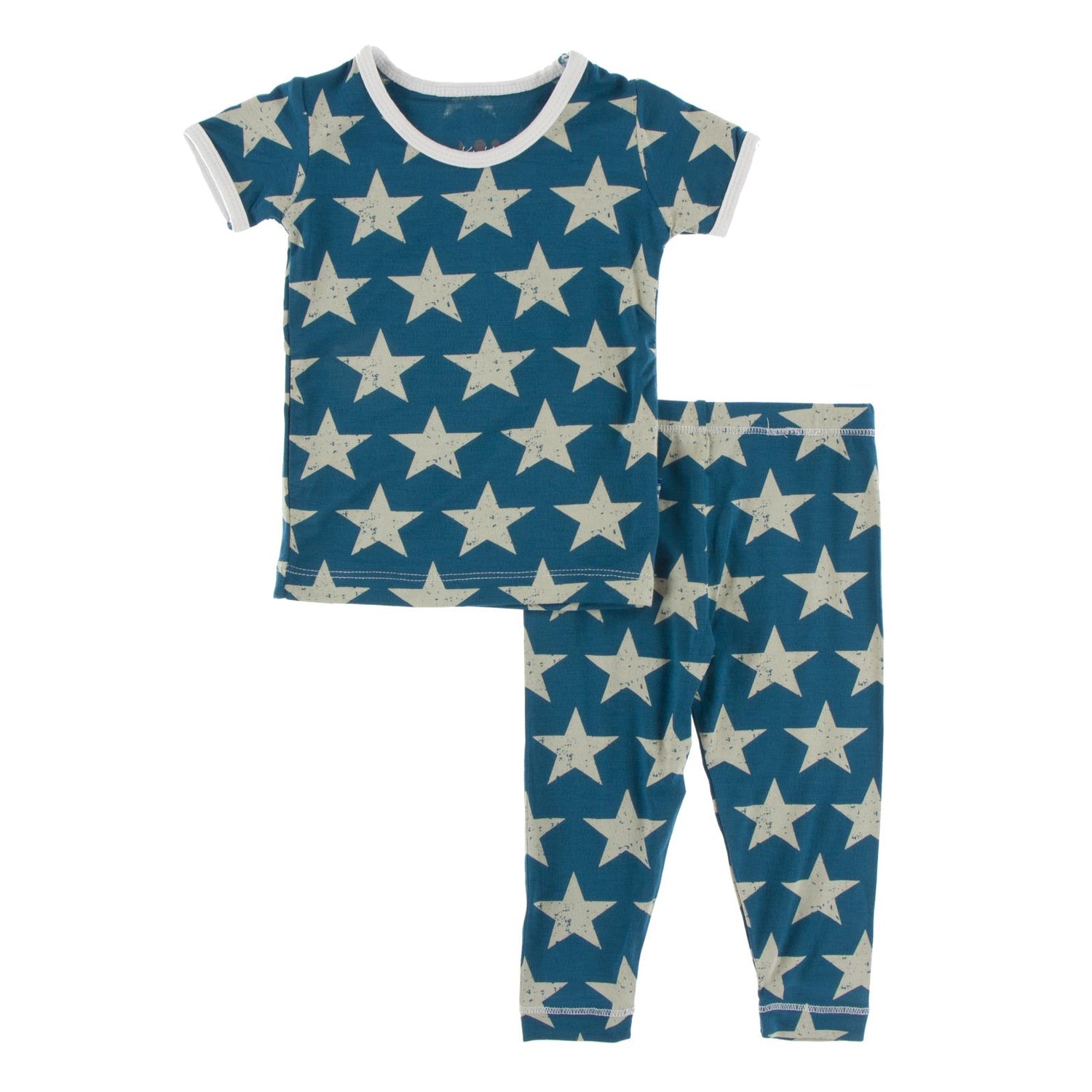 Print Short Sleeve Pajama Set in Vintage Stars (223291)