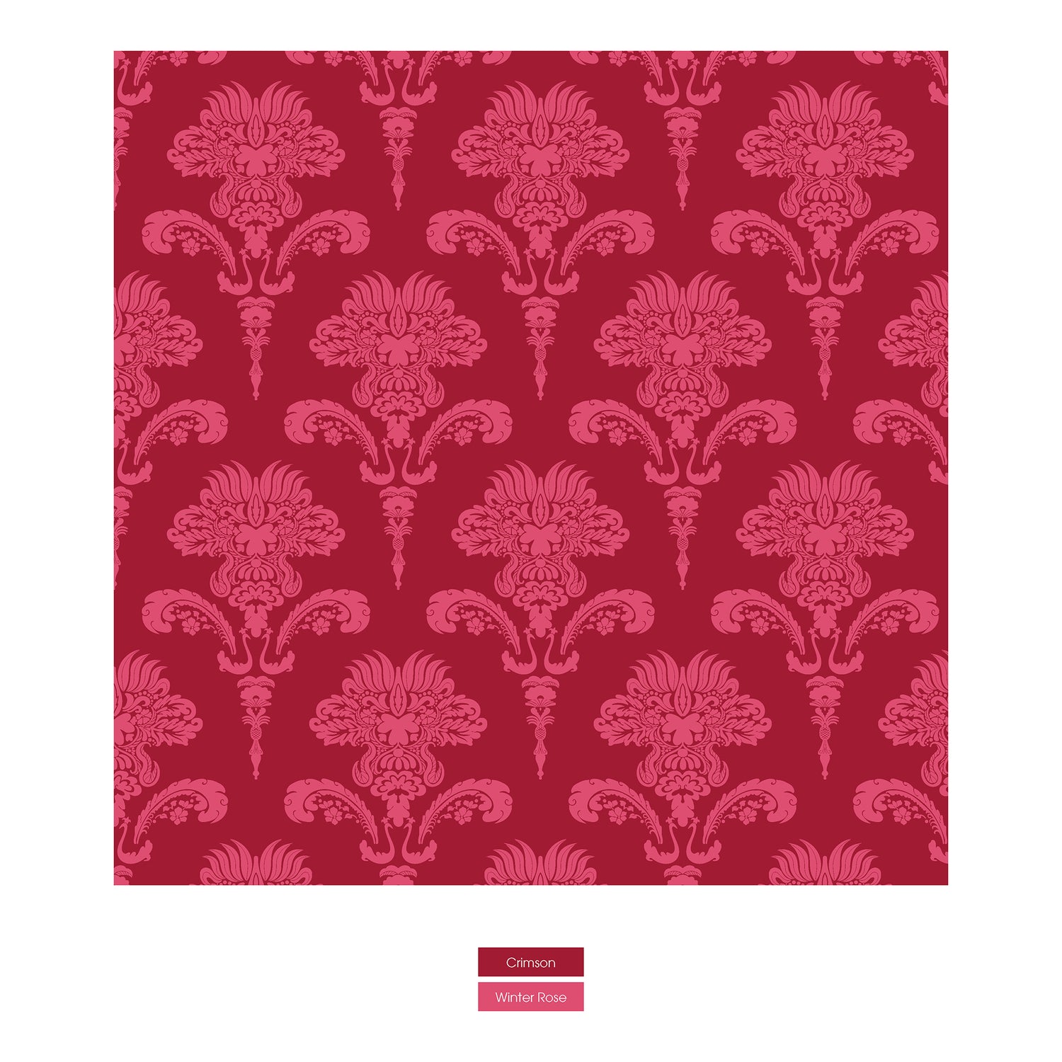 Print Relaxed Pants in Crimson Damask