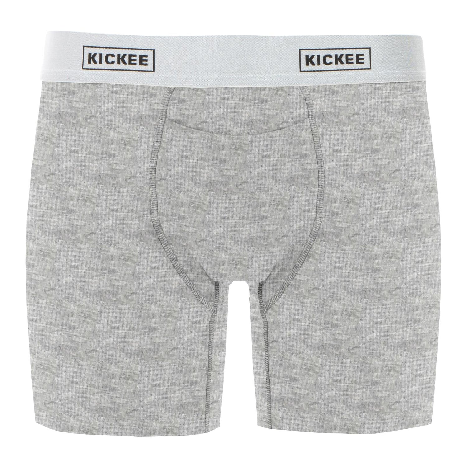 Men's Mid-Length Boxer Brief with Top Fly in Heathered Mist