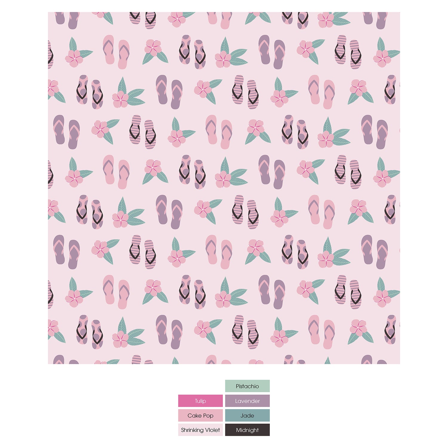 Print Toddler Blanket in Shrinking Violet Flip Flops and Flowers (331719)