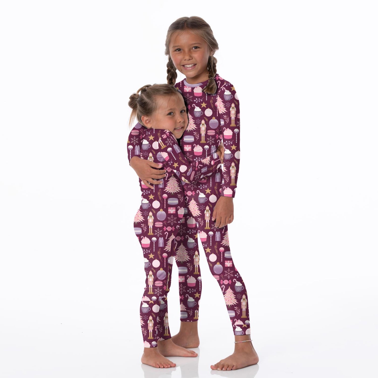 Print Long Sleeve Pajama Set in Melody Sugar Plum (364149)