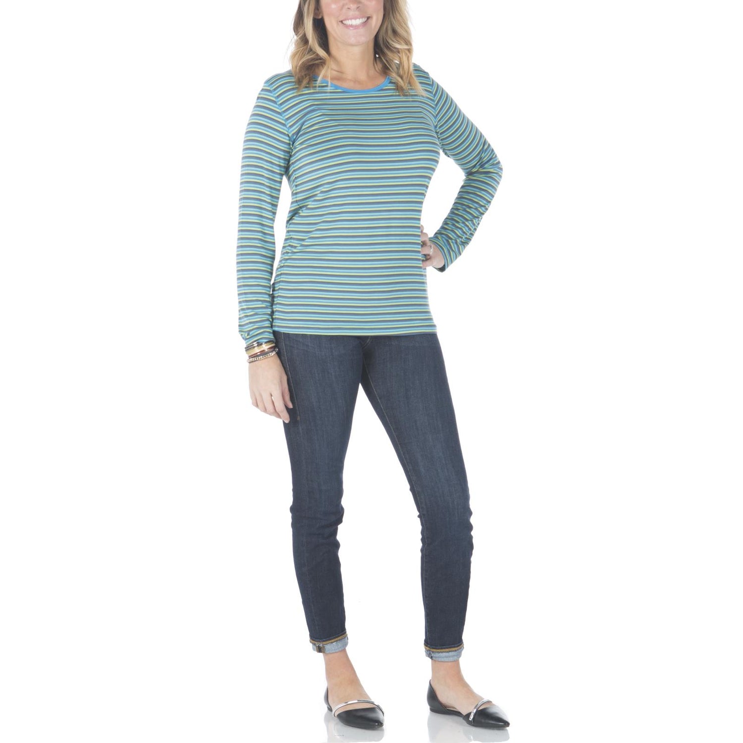 Print Relaxed Long Sleeve Tee in Boy Anniversary Stripe