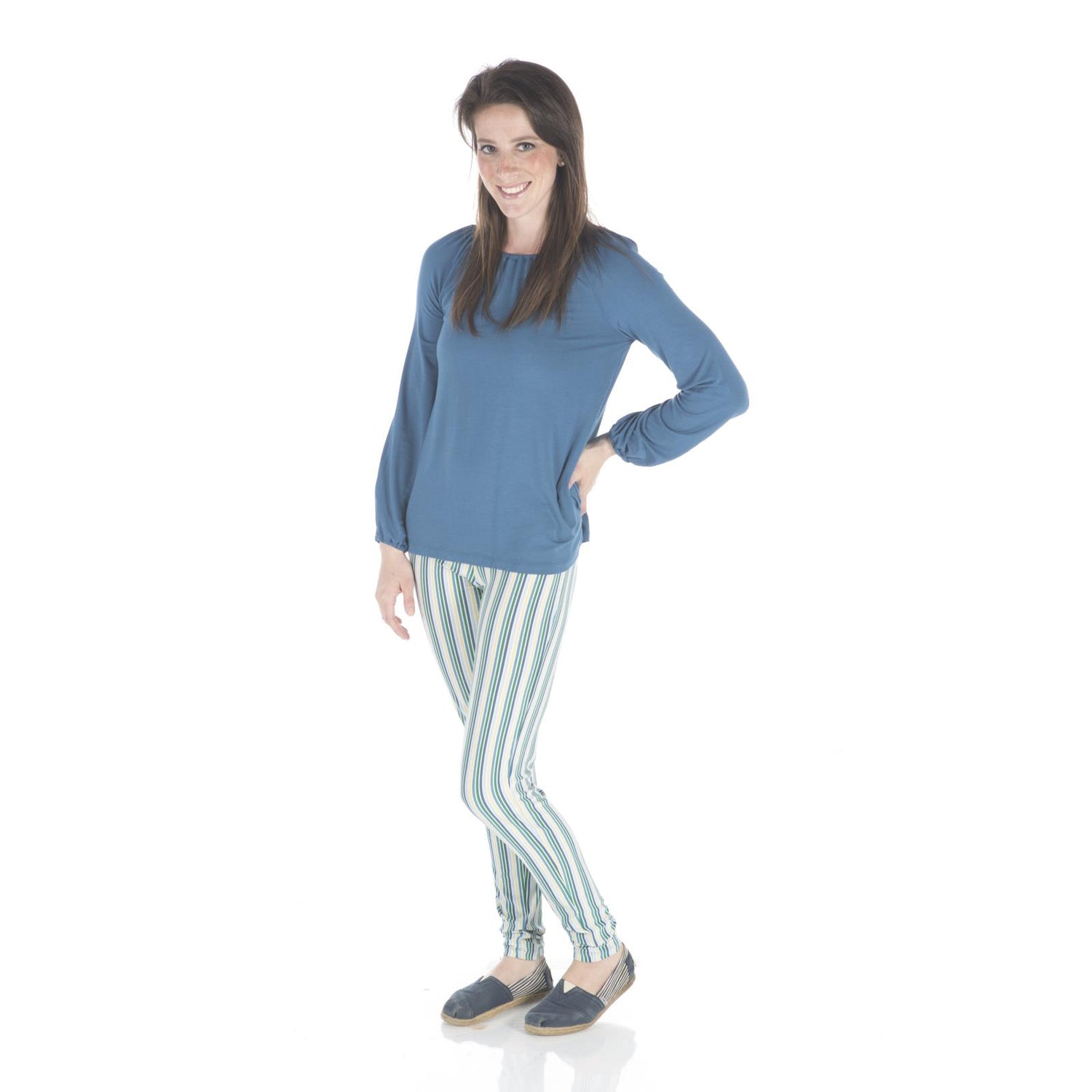 Print Women's Legging in Boy Perth Stripe