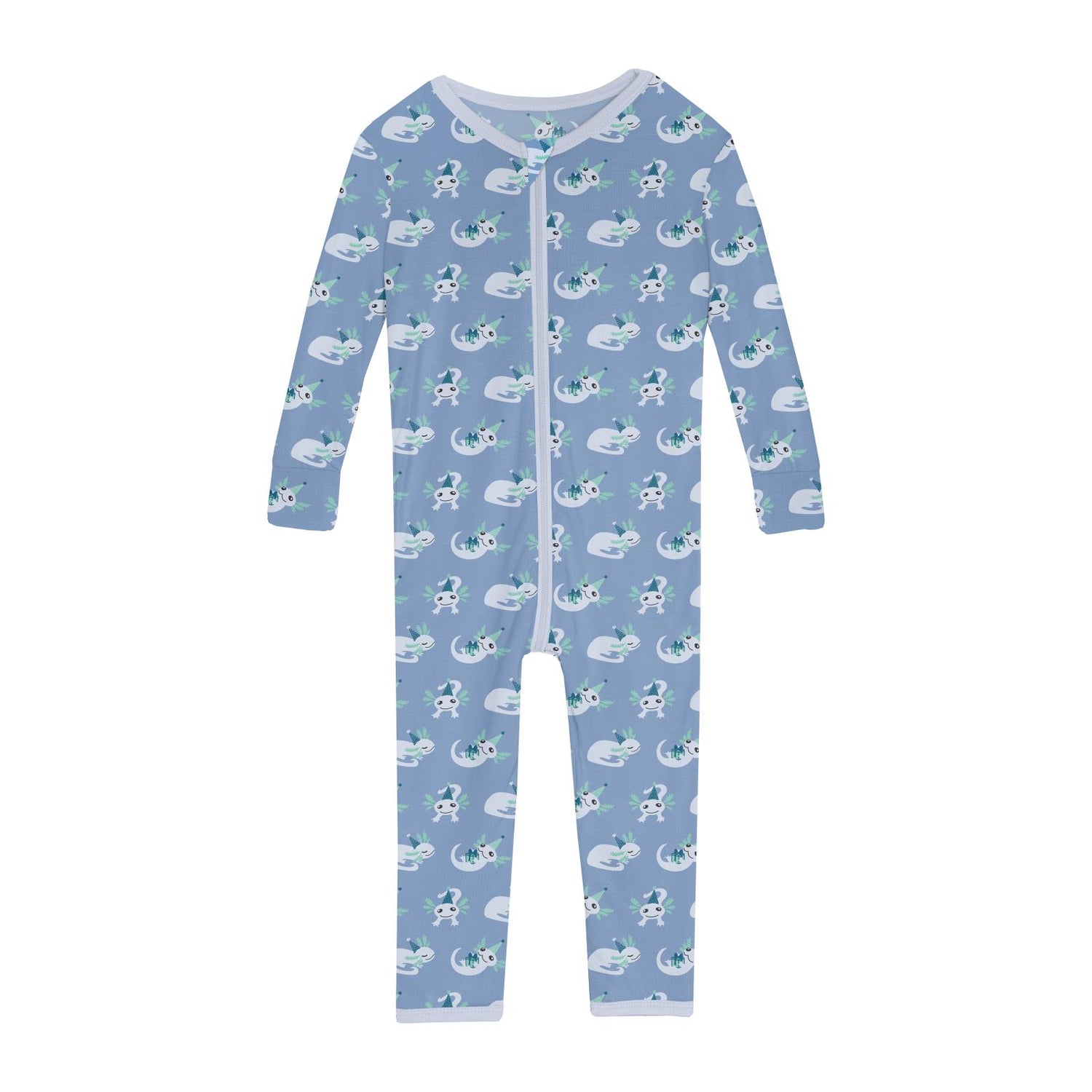 Print Convertible Sleeper with Zipper in Dream Blue Axolotl Party